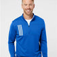 Adidas Men's 3-Stripes Double-Knit Quarter-Zip Pullover