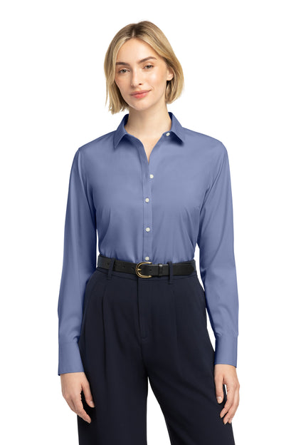 Brooks Brothers ®  Women's Wrinkle-Free Stretch Pinpoint Shirt BB18001 | Add Your Logo