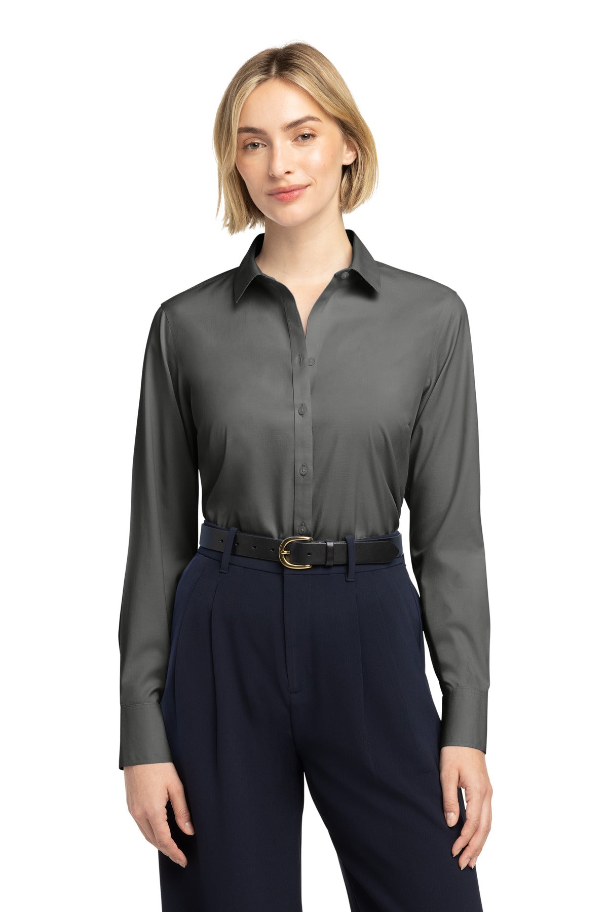 Brooks Brothers ®  Women's Wrinkle-Free Stretch Pinpoint Shirt BB18001 | Add Your Logo