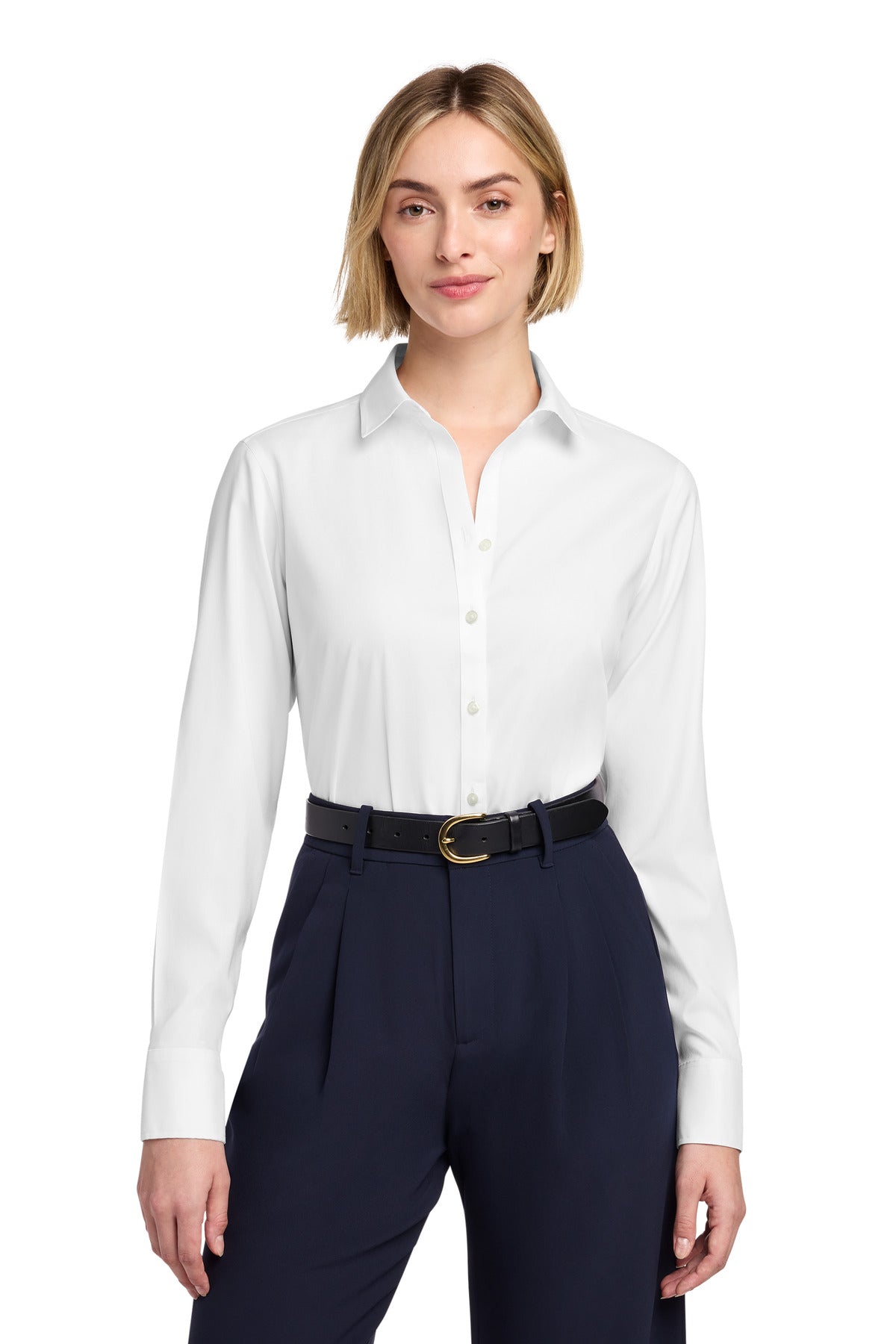 Brooks Brothers ®  Women's Wrinkle-Free Stretch Pinpoint Shirt BB18001 | Add Your Logo