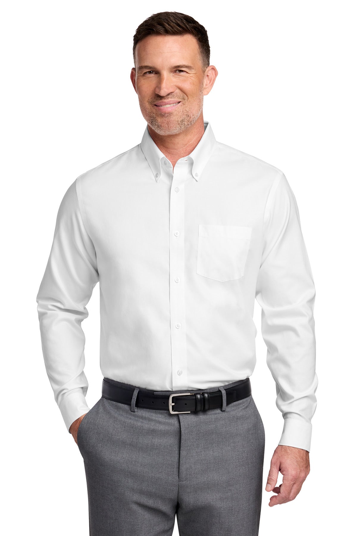 Brooks Brothers ®  Wrinkle-Free Stretch Nailhead Shirt BB18002 | Add Your Logo