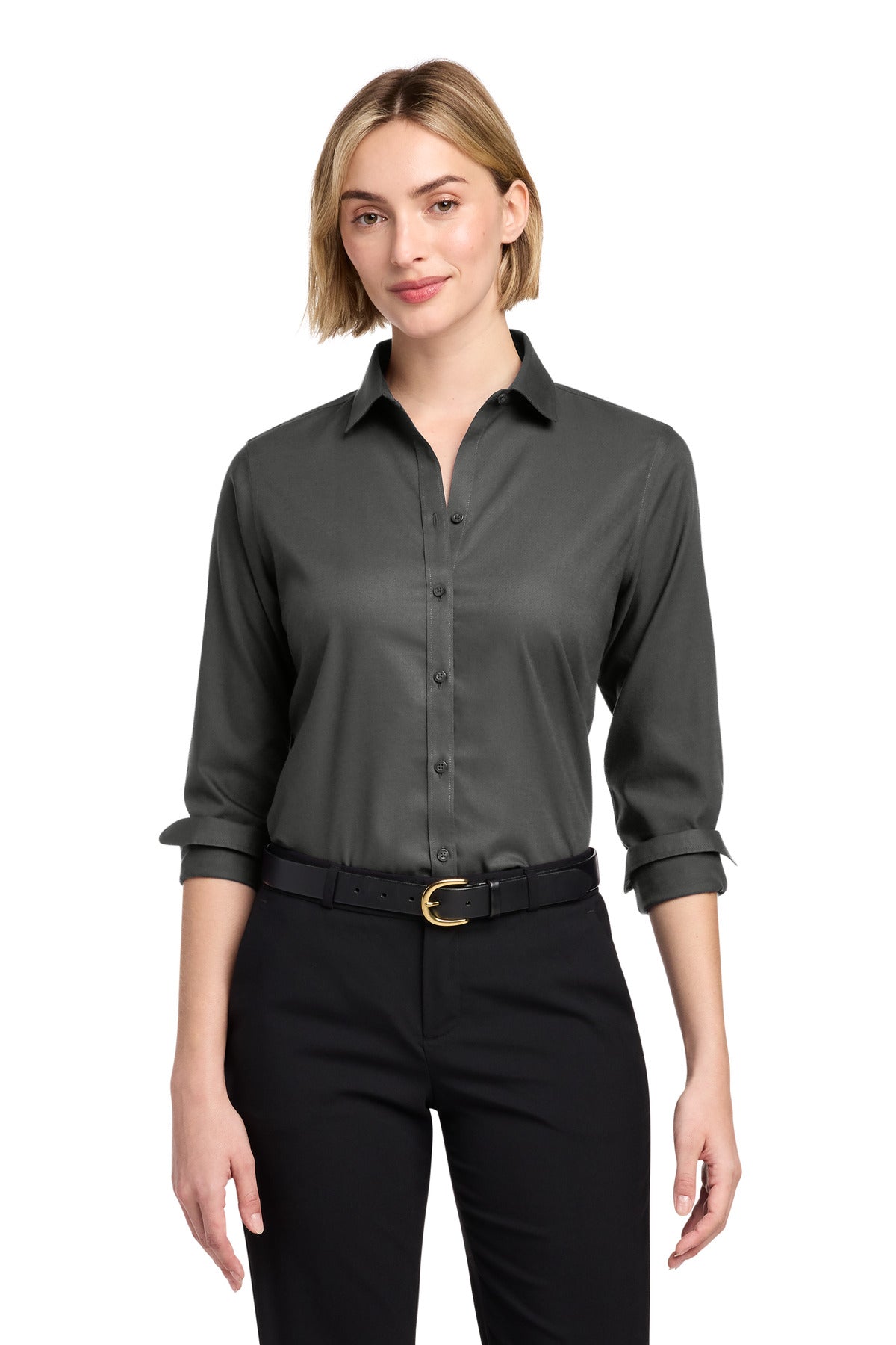 Brooks Brothers ®  Women's Wrinkle-Free Stretch Nailhead Shirt BB18003 | Add Your Logo
