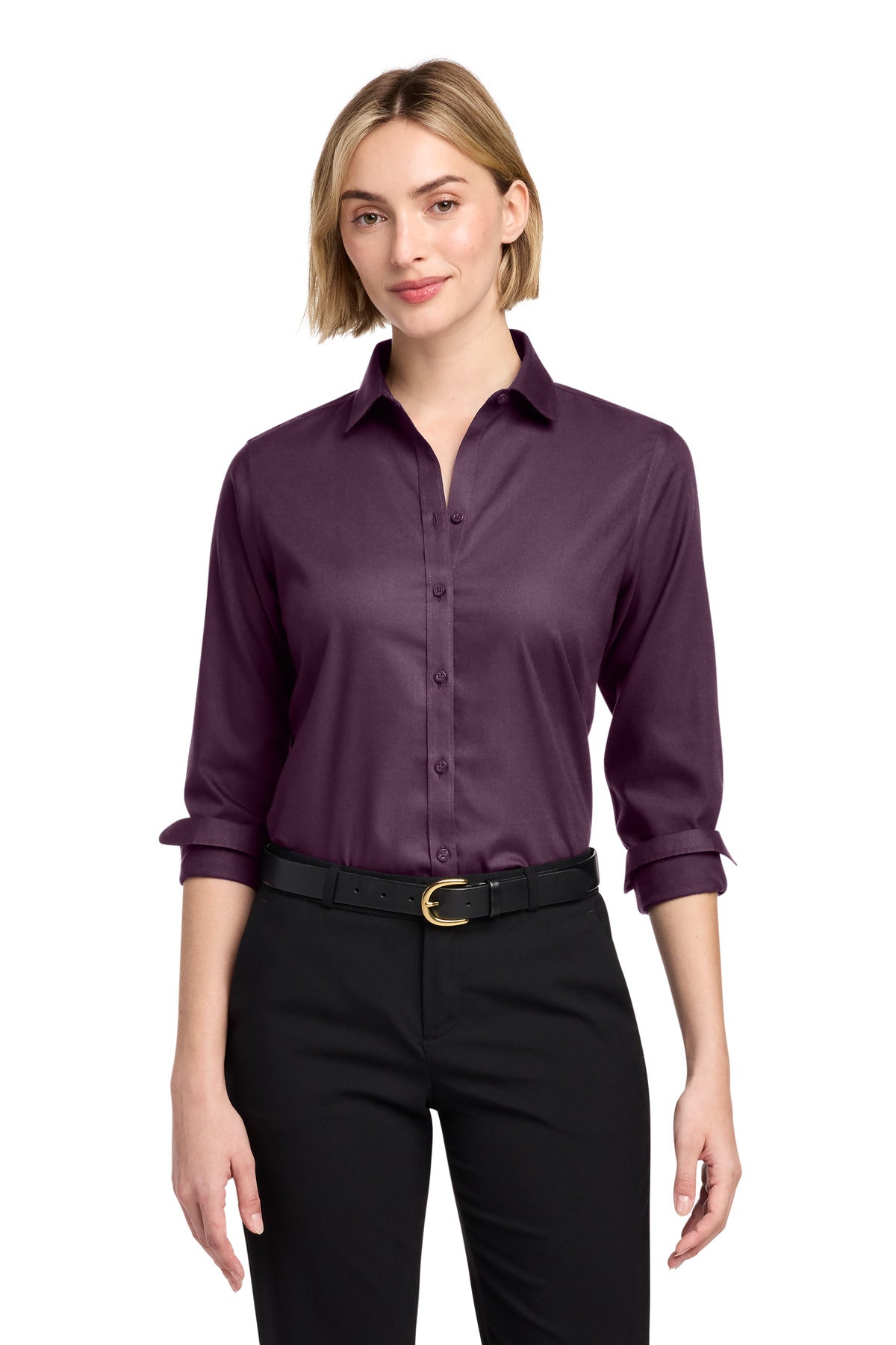 Brooks Brothers ®  Women's Wrinkle-Free Stretch Nailhead Shirt BB18003 | Add Your Logo
