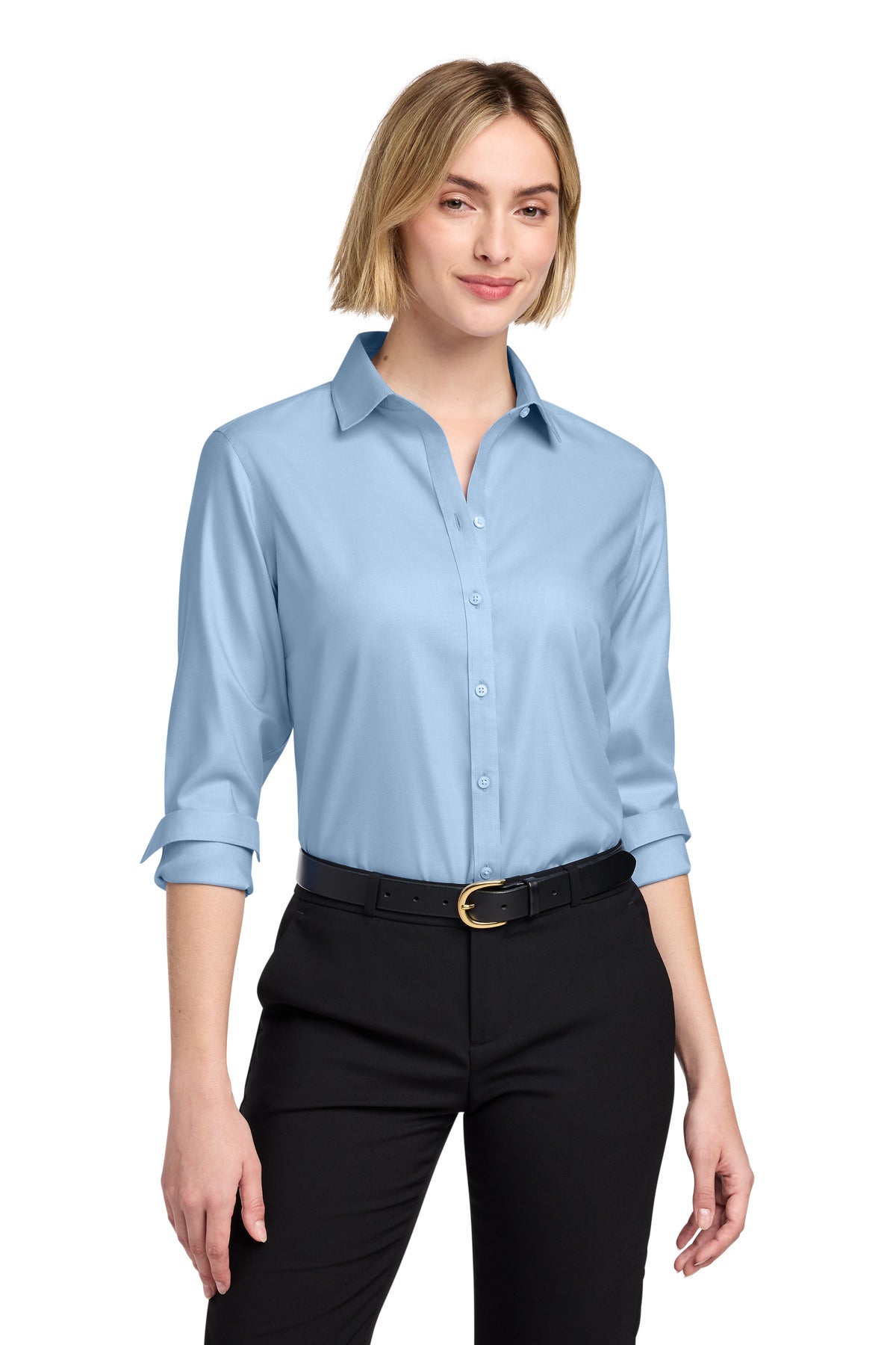 Brooks Brothers ®  Women's Wrinkle-Free Stretch Nailhead Shirt BB18003 | Add Your Logo