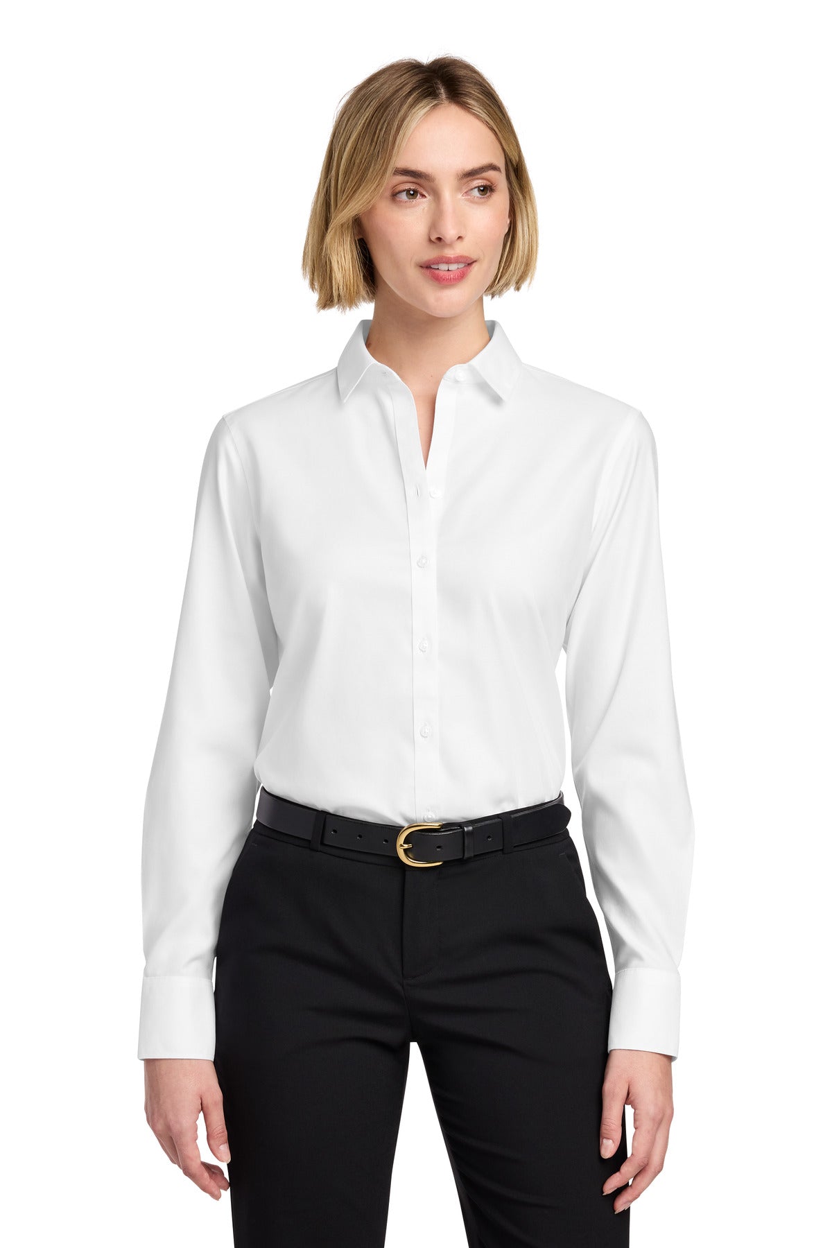 Brooks Brothers ®  Women's Wrinkle-Free Stretch Nailhead Shirt BB18003 | Add Your Logo