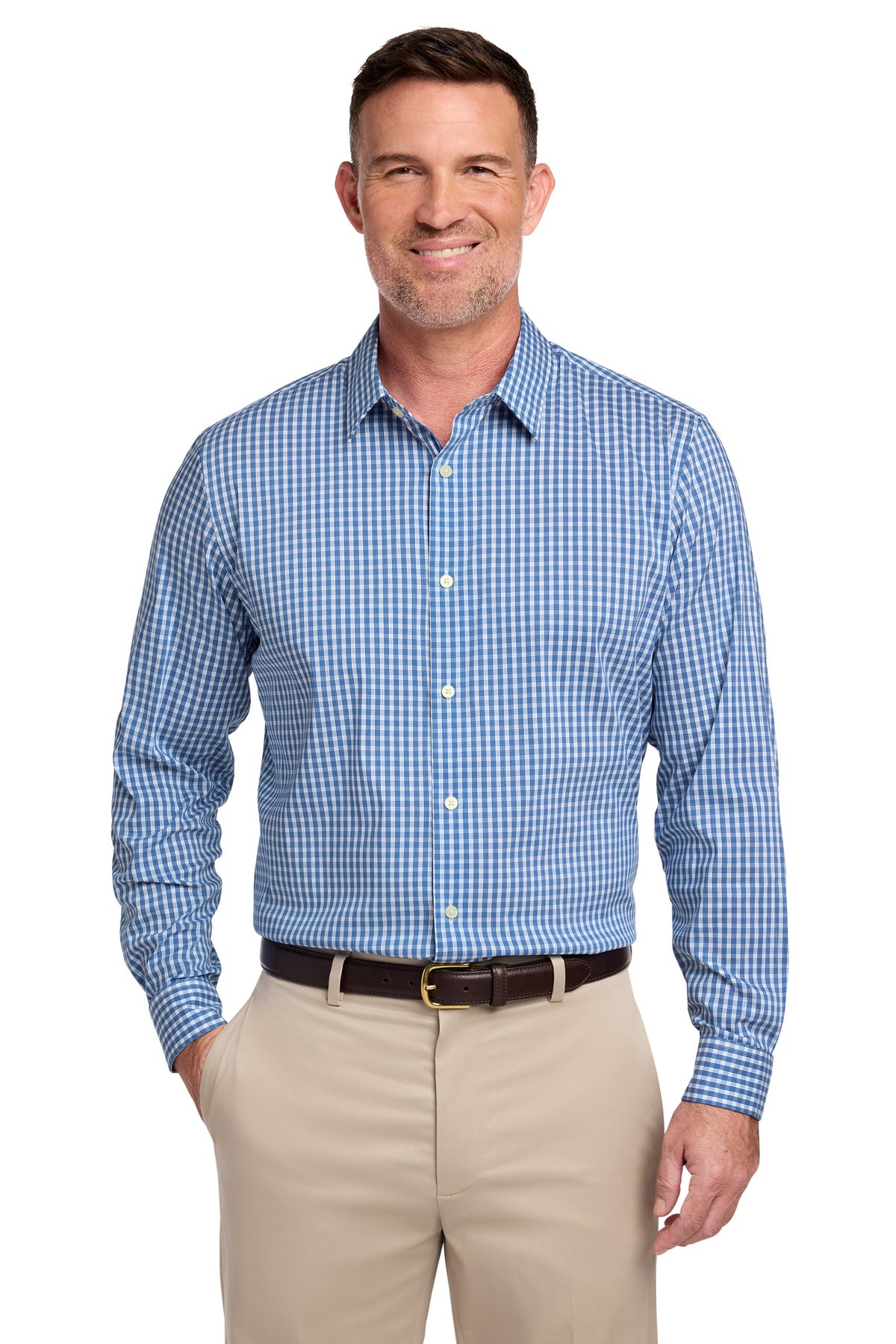 Brooks Brothers ®  Tech Stretch Patterned Shirt BB18006 | Add Your Logo