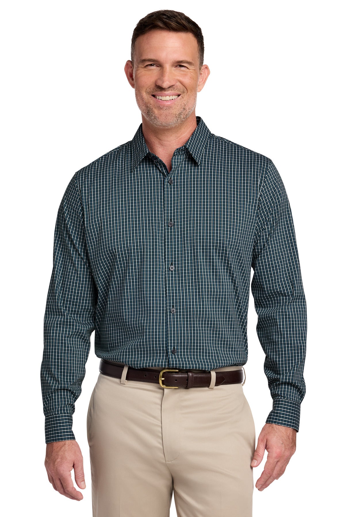 Brooks Brothers ®  Tech Stretch Patterned Shirt BB18006 | Add Your Logo