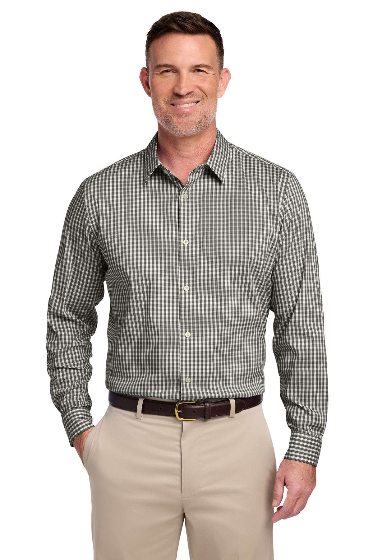 Brooks Brothers ®  Tech Stretch Patterned Shirt BB18006 | Add Your Logo