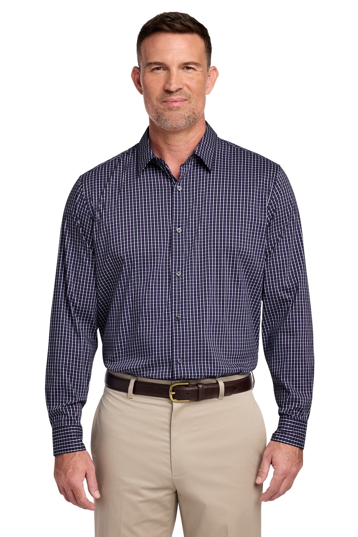 Brooks Brothers ®  Tech Stretch Patterned Shirt BB18006 | Add Your Logo
