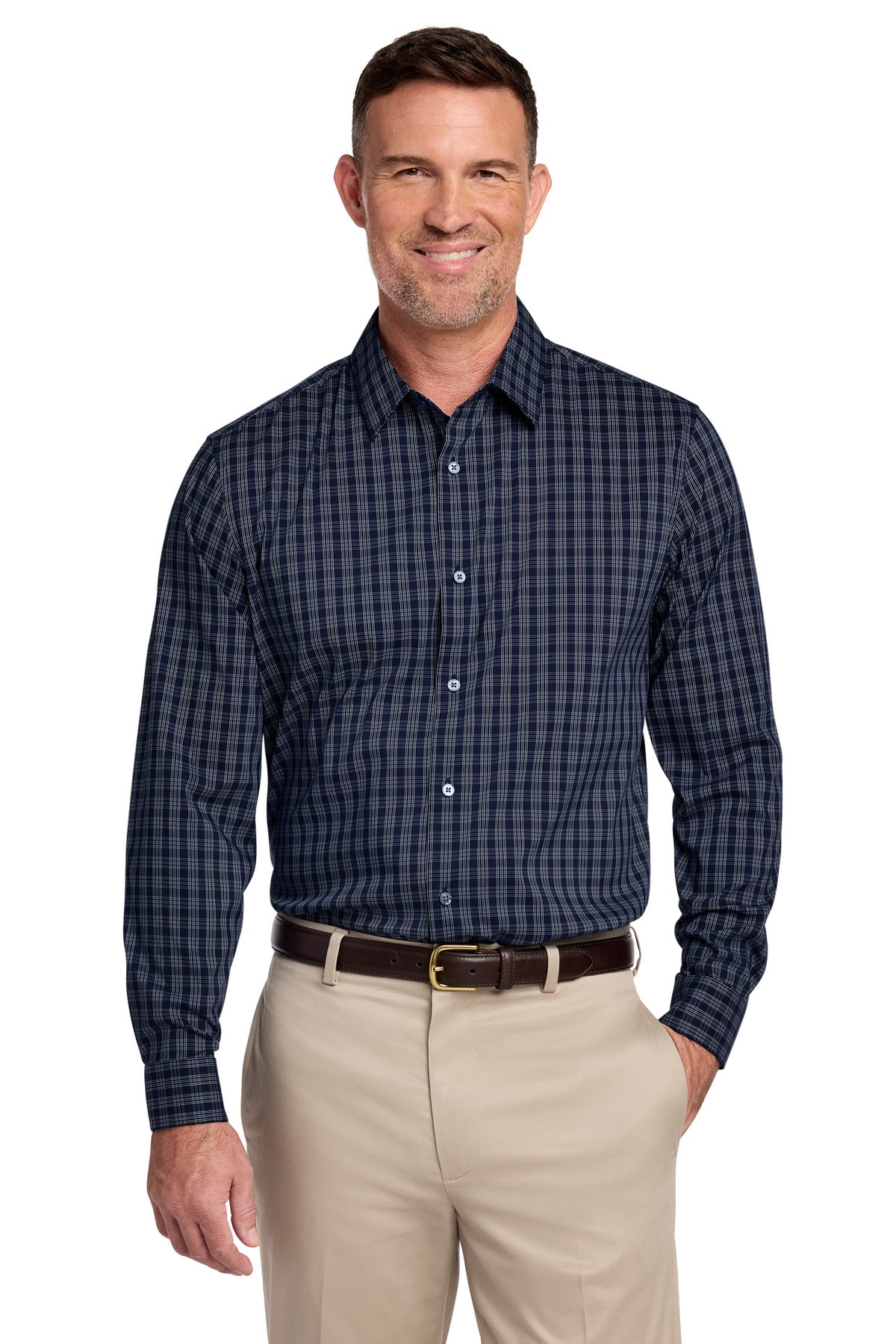 Brooks Brothers ®  Tech Stretch Patterned Shirt BB18006 | Add Your Logo
