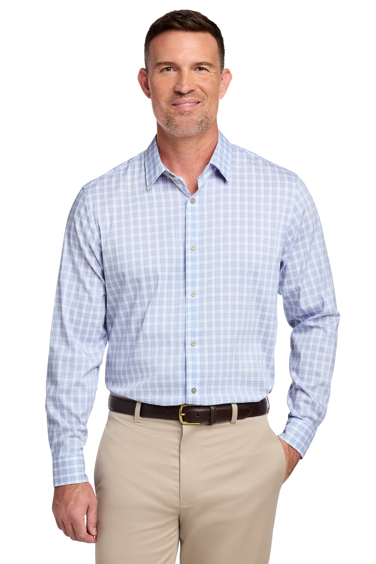 Brooks Brothers ®  Tech Stretch Patterned Shirt BB18006 | Add Your Logo