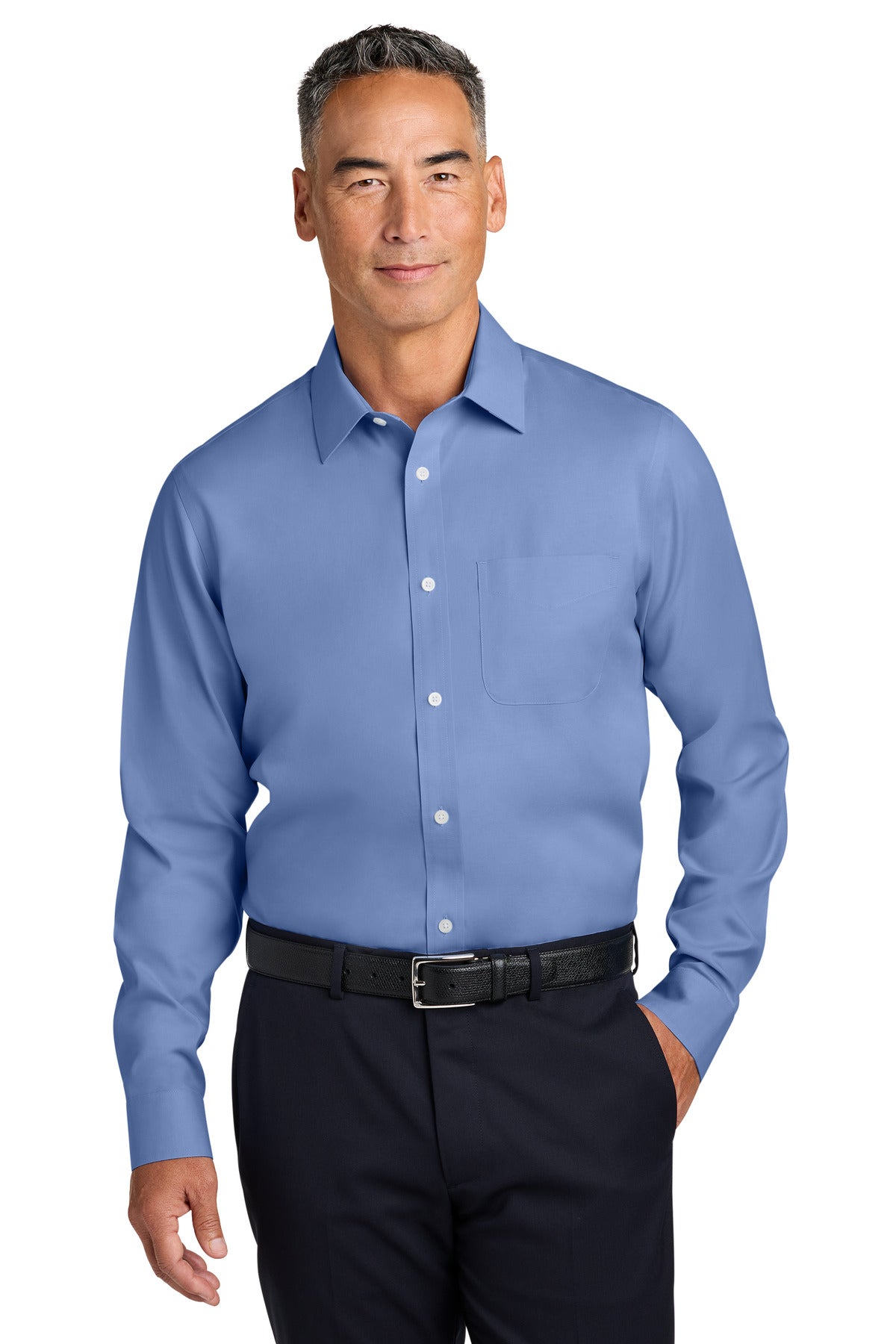 Brooks Brothers ®  Wrinkle-Free Stretch Pinpoint Spread Collar Shirt BB18012 | Add Your Logo