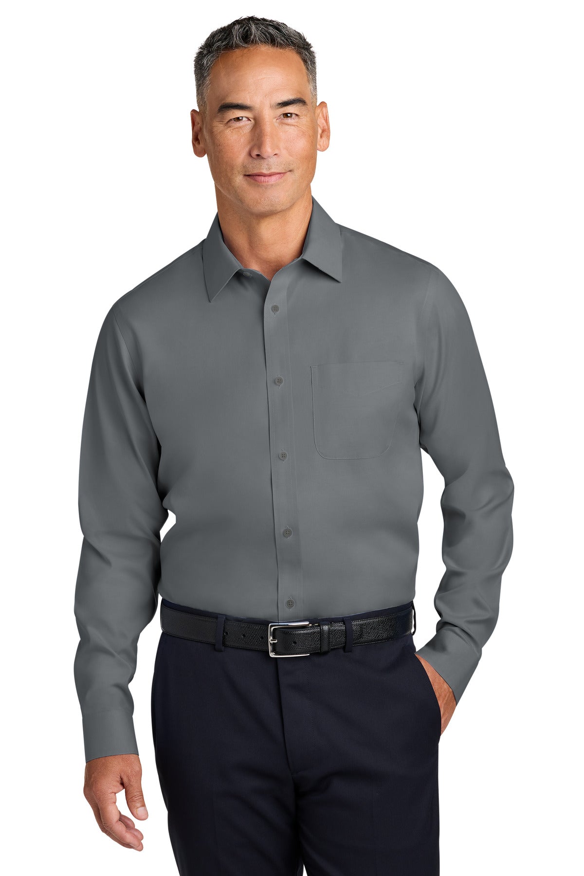 Brooks Brothers ®  Wrinkle-Free Stretch Pinpoint Spread Collar Shirt BB18012 | Add Your Logo