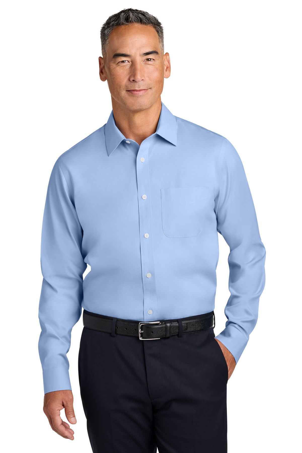 Brooks Brothers ®  Wrinkle-Free Stretch Pinpoint Spread Collar Shirt BB18012 | Add Your Logo
