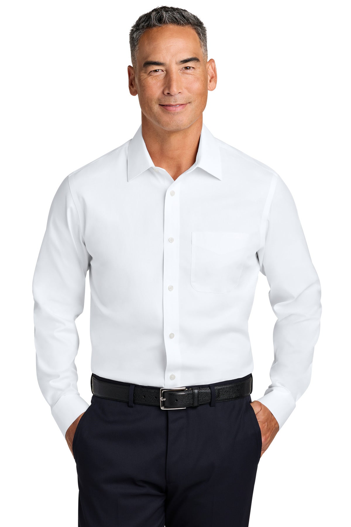 Brooks Brothers ®  Wrinkle-Free Stretch Pinpoint Spread Collar Shirt BB18012 | Add Your Logo