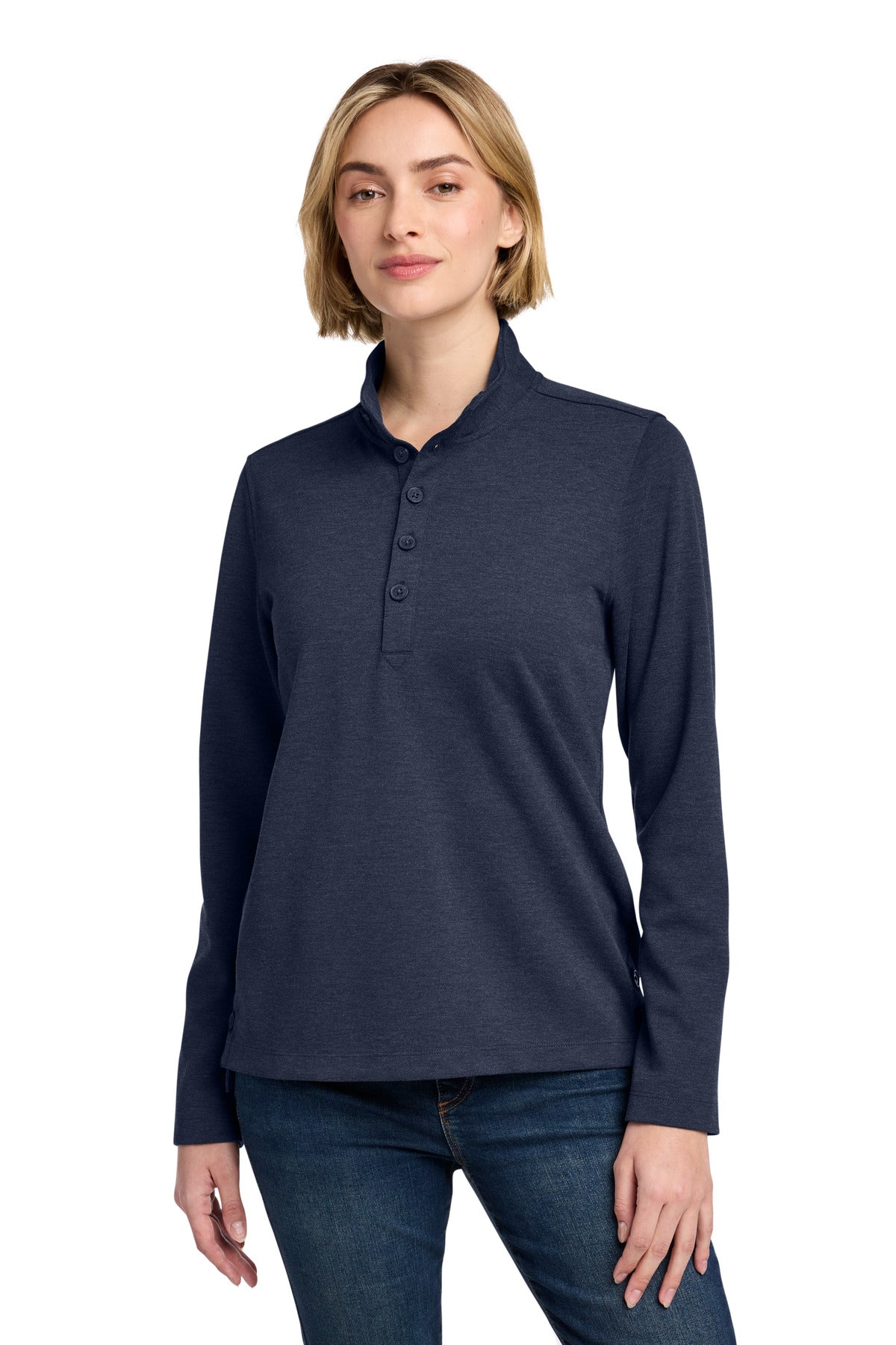Brooks Brothers ®  Women's Mid-Layer Stretch 1/2-Button BB18203 | Add Your Logo
