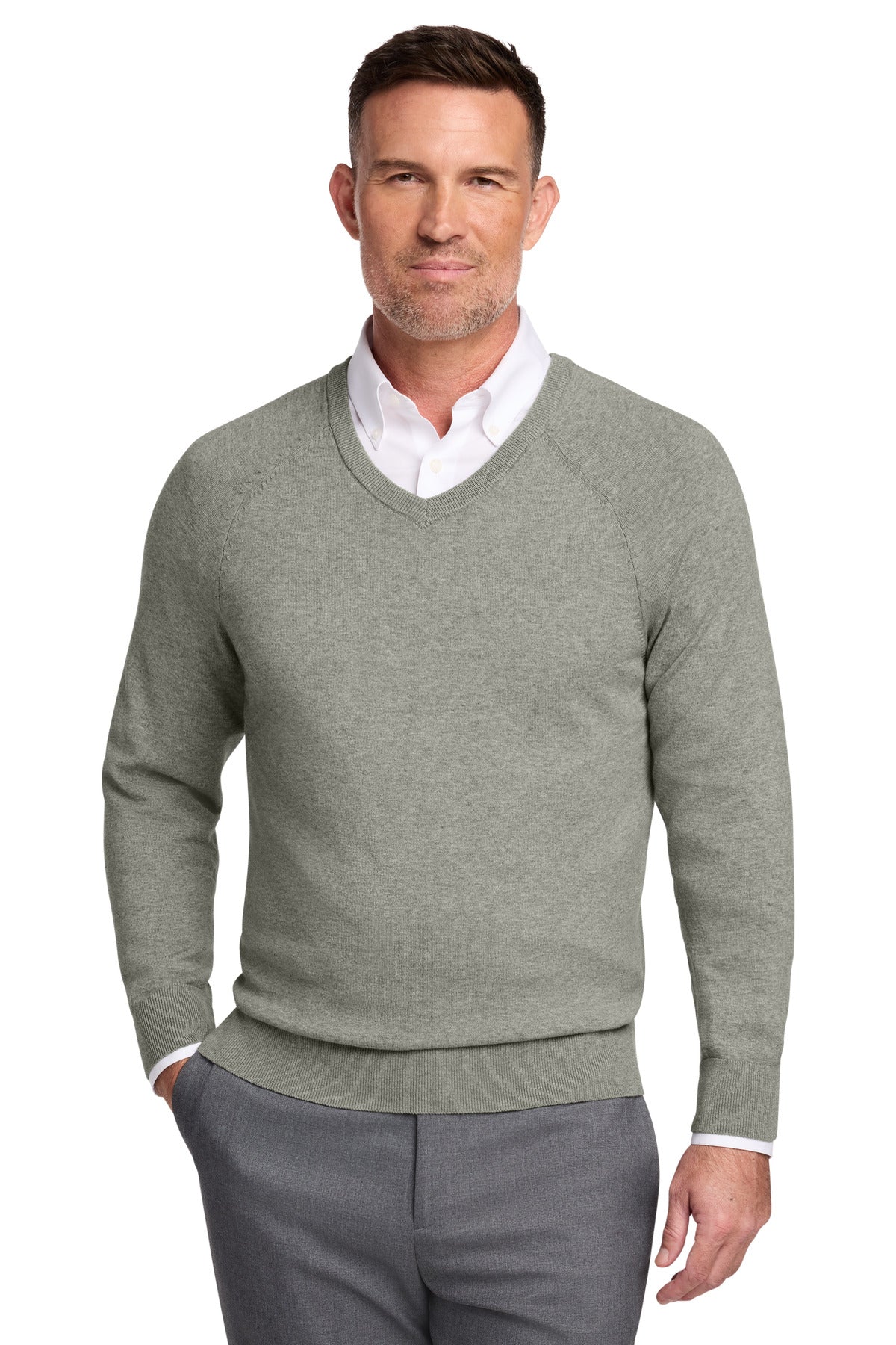 Brooks Brothers ®  Cotton Stretch V-Neck Sweater BB18400 | Add Your Logo