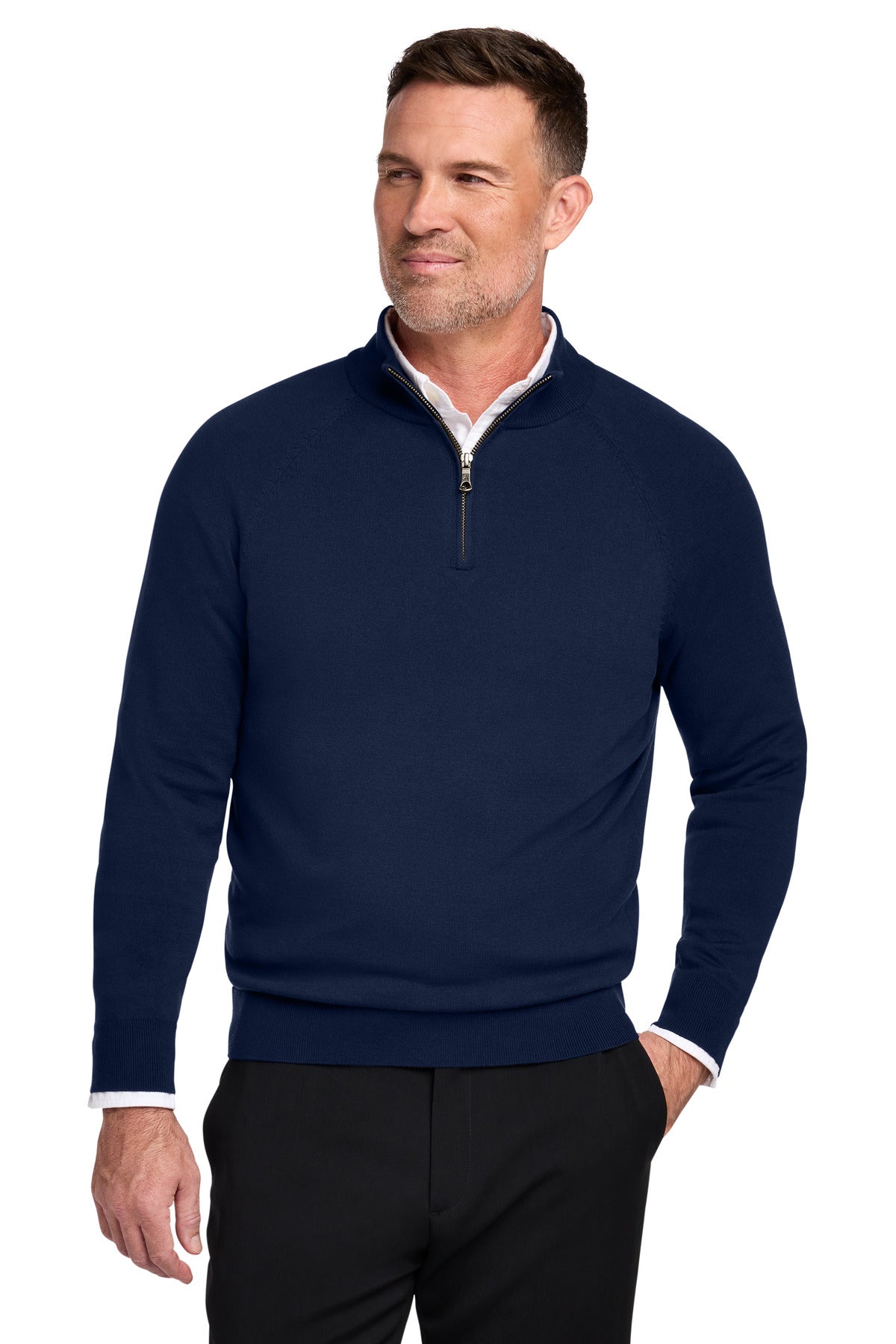 Brooks Brothers   Cotton Stretch 1/4-Zip Sweater BB18402