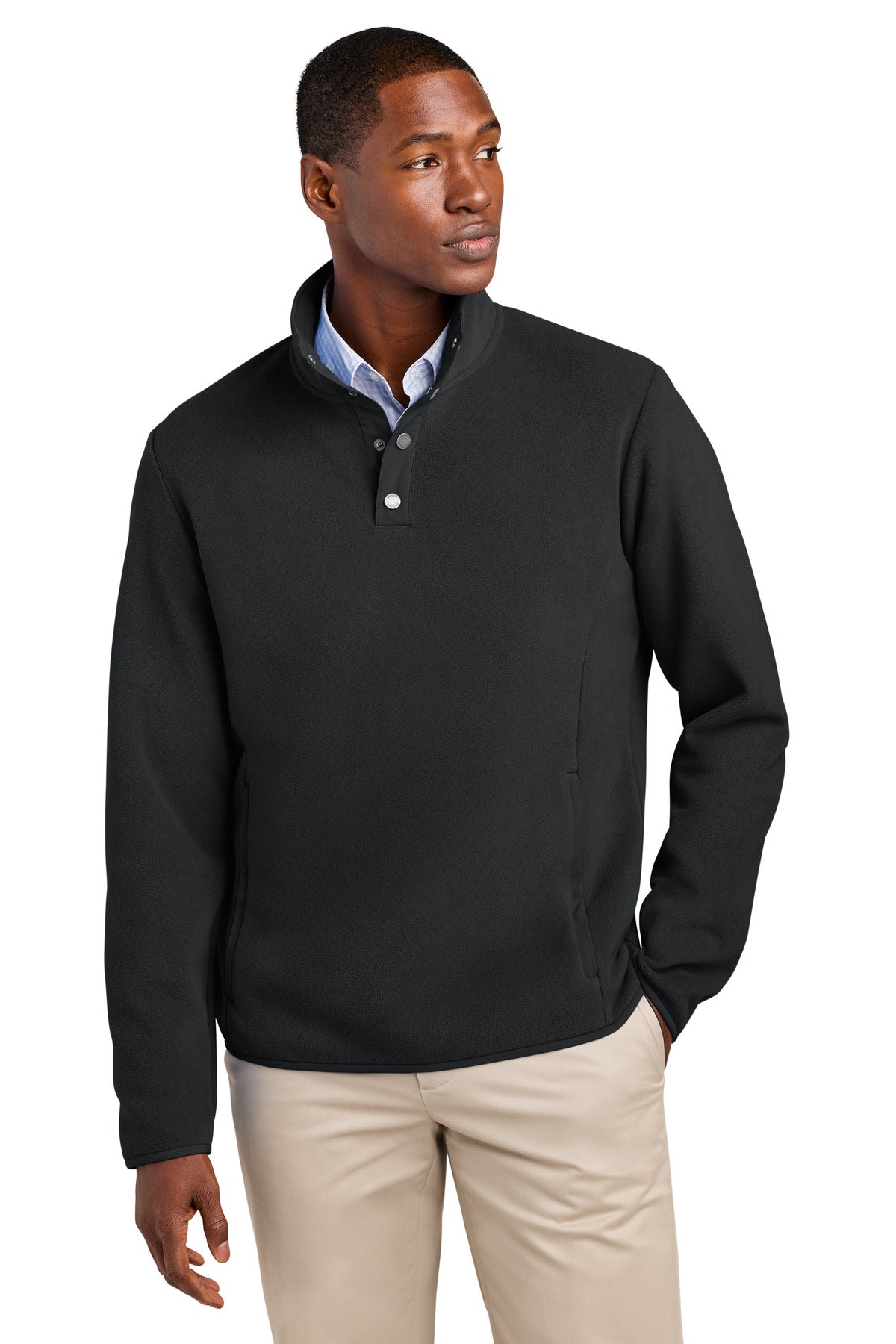Brooks Brothers ®  Fleece 1/4-Snap Neck BB18612 | Add Your Logo