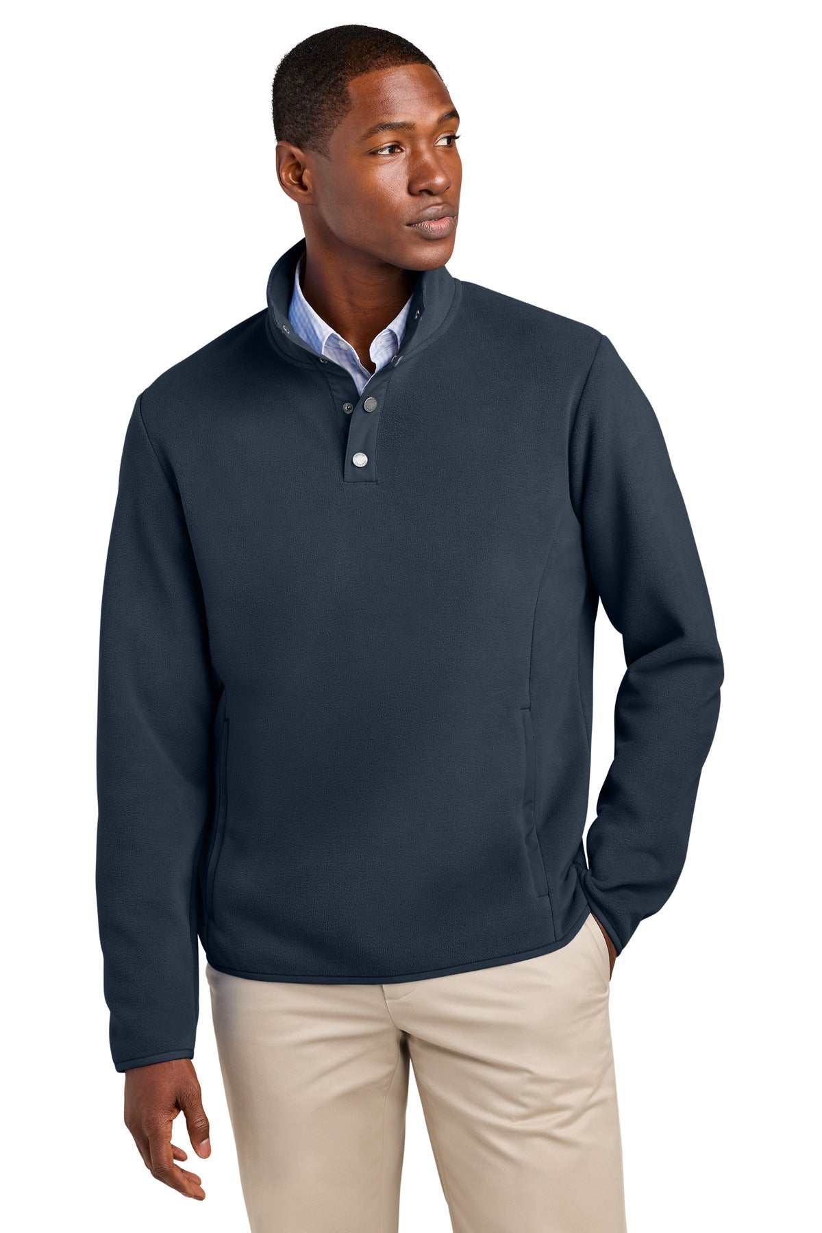 Brooks Brothers ®  Fleece 1/4-Snap Neck BB18612 | Add Your Logo