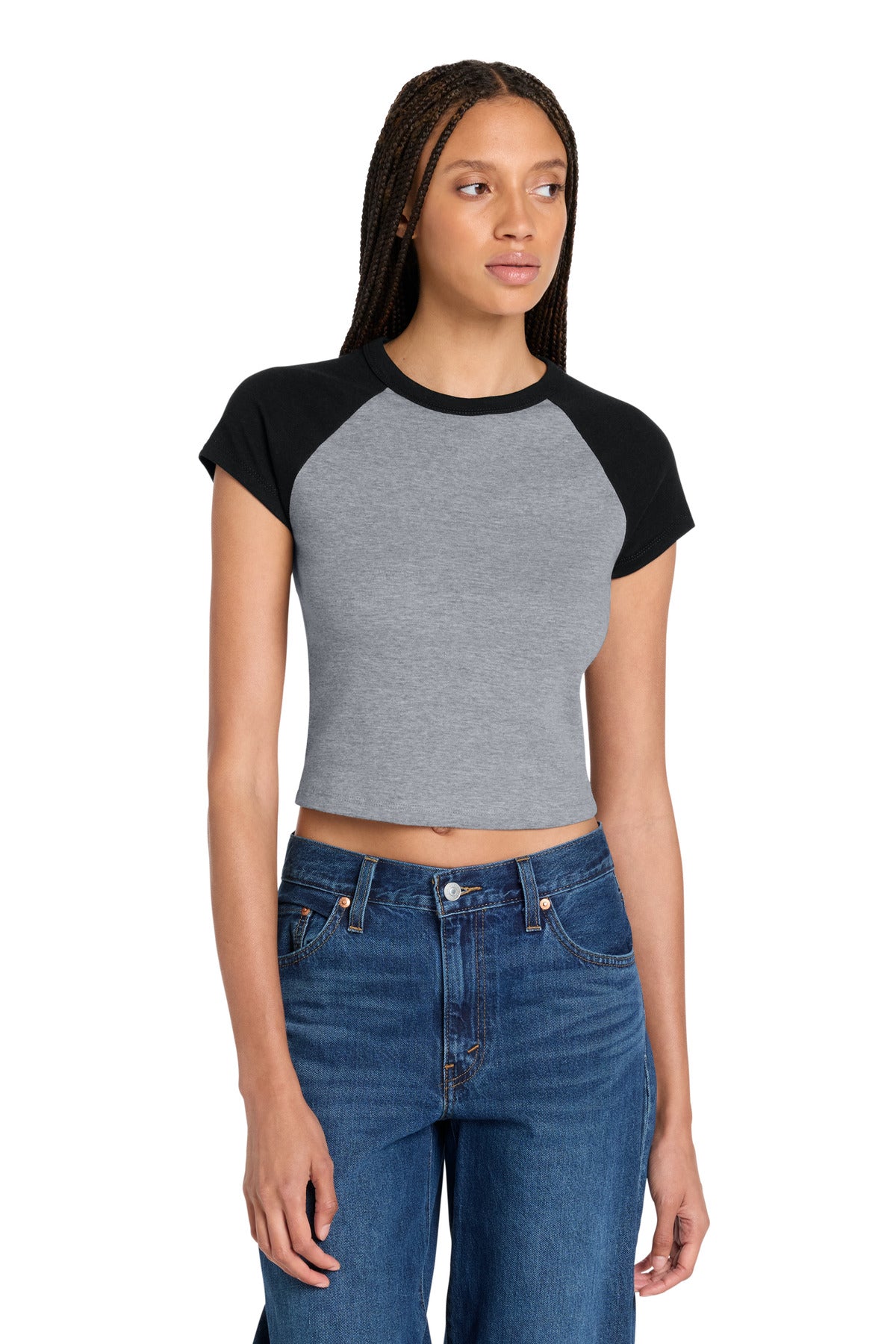 BELLA+CANVAS ®  Women's Micro Rib Raglan Baby Tee BC1201 | Add Your Logo