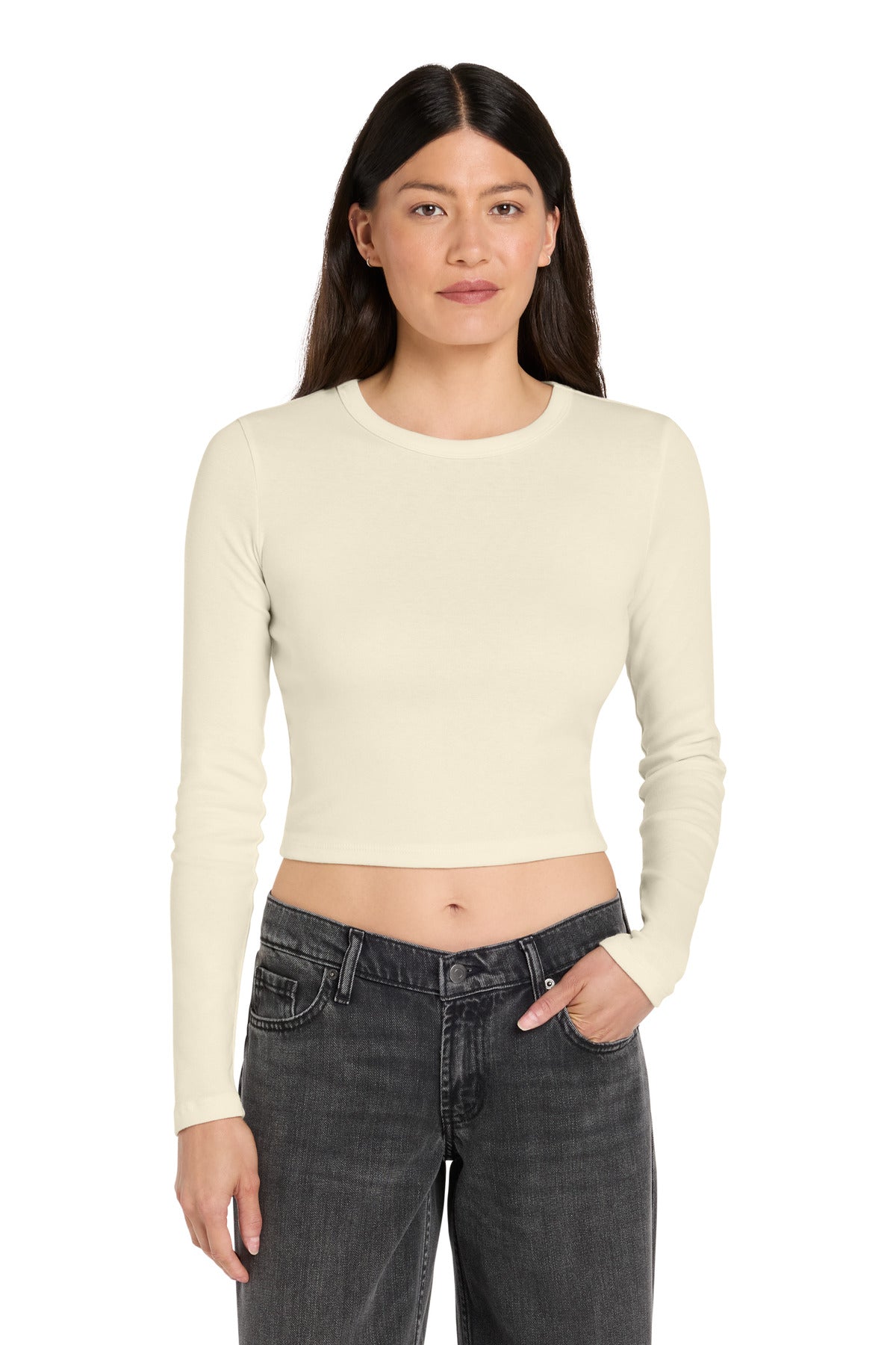 BELLA+CANVAS ®  Women's Micro Rib Long Sleeve Baby Tee BC1501 | Add Your Logo