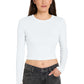 BELLA+CANVAS ®  Women's Micro Rib Long Sleeve Baby Tee BC1501 | Add Your Logo