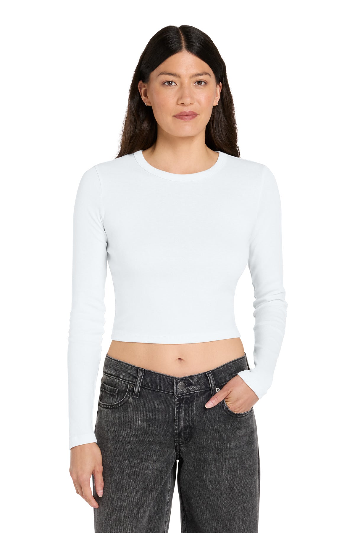 BELLA+CANVAS ®  Women's Micro Rib Long Sleeve Baby Tee BC1501 | Add Your Logo