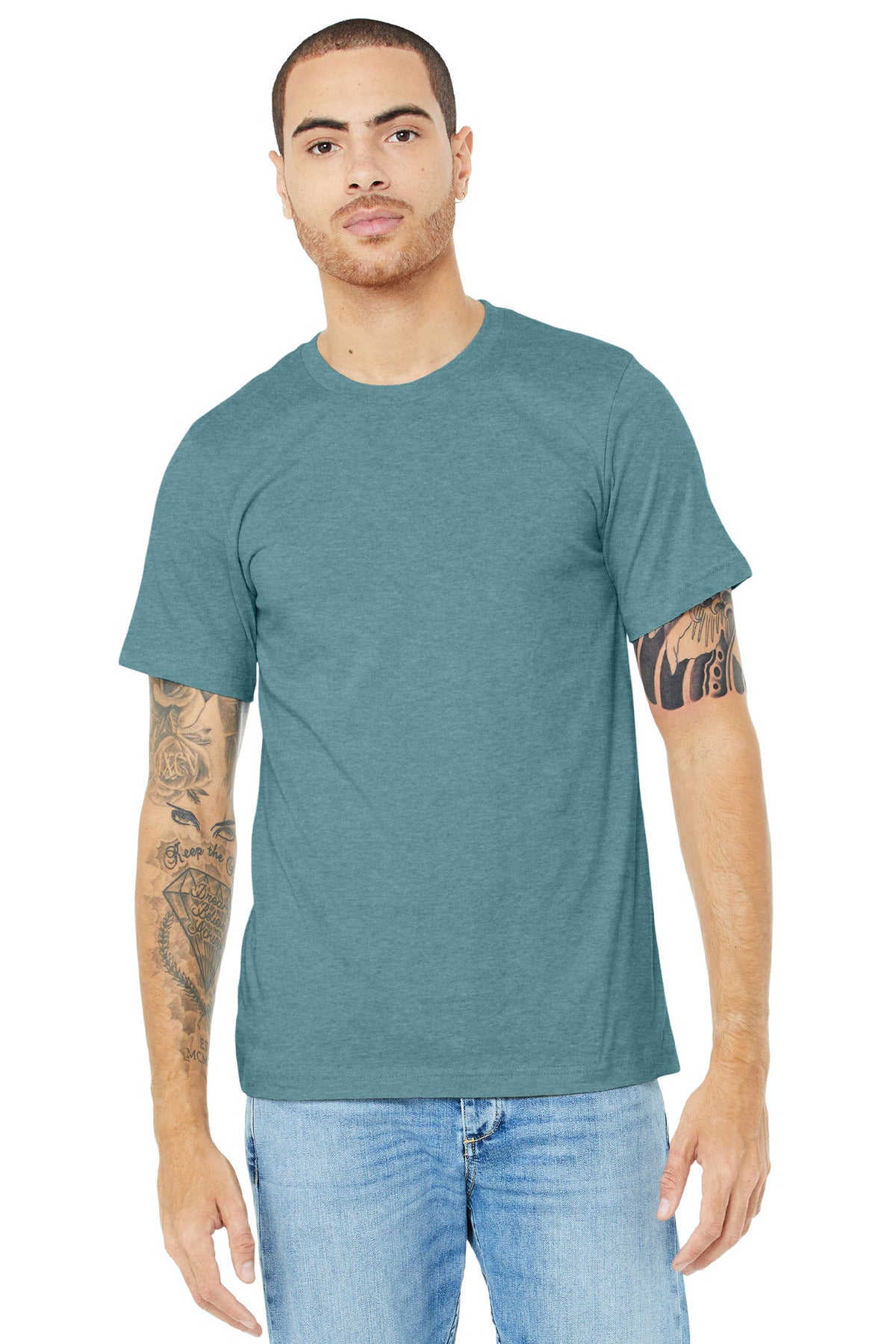BELLA+CANVAS    Unisex Heather CVC Short Sleeve Tee. BC3001CVC