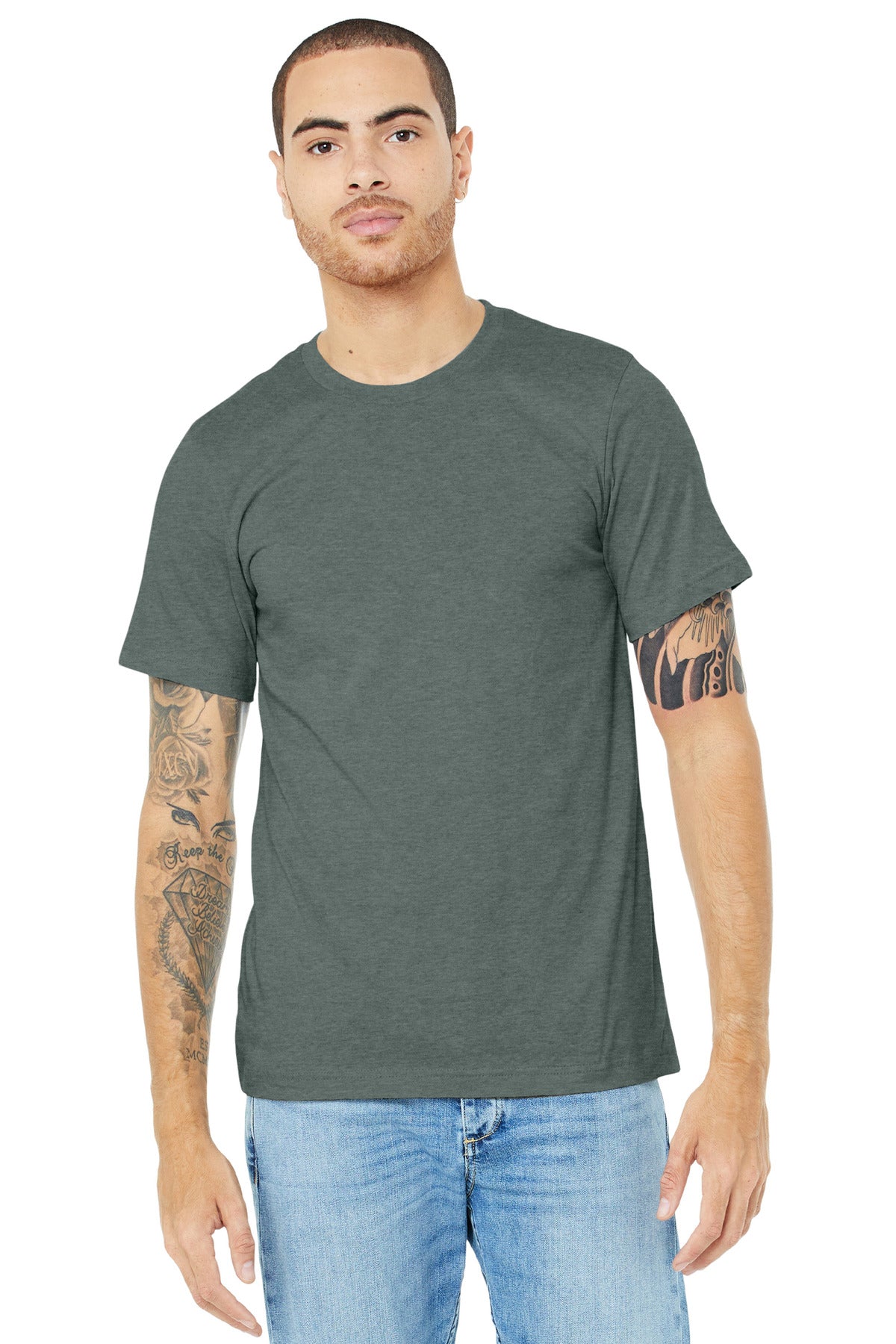 BELLA+CANVAS    Unisex Heather CVC Short Sleeve Tee. BC3001CVC