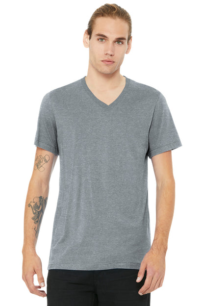 BELLA+CANVAS ®  Unisex Heather CVC V-Neck Tee BC3005CVC | Add Your Logo
