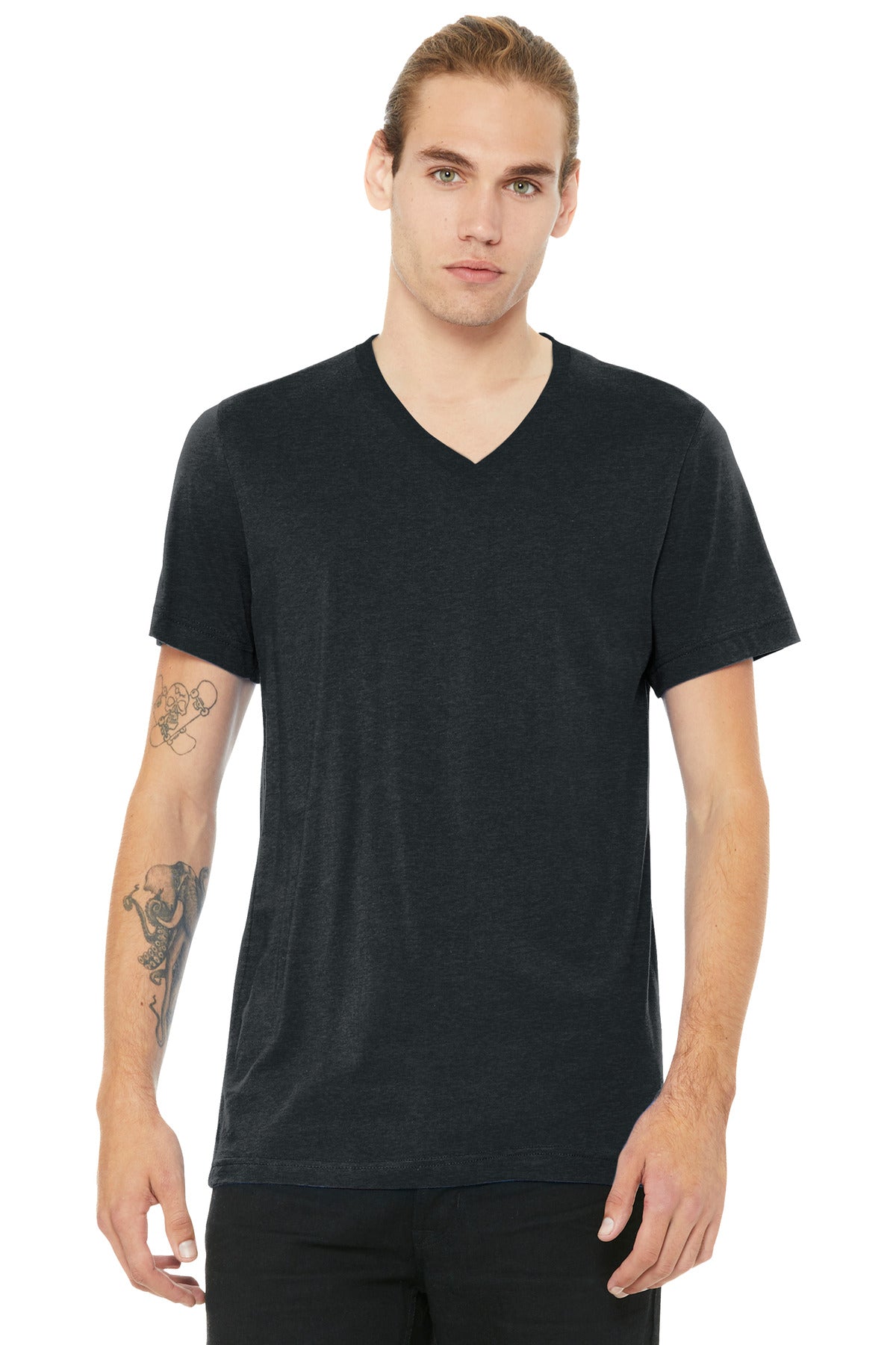 BELLA+CANVAS ®  Unisex Heather CVC V-Neck Tee BC3005CVC | Add Your Logo