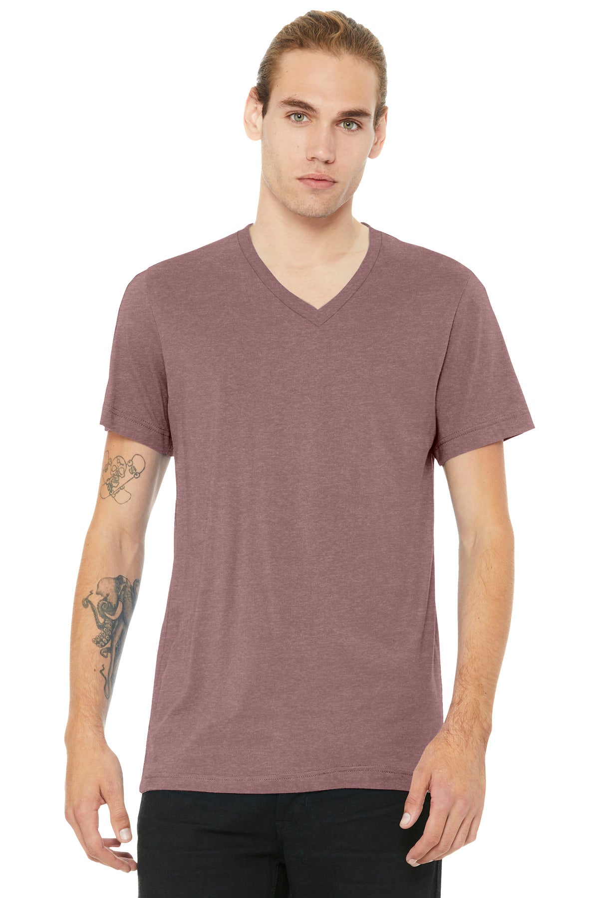 BELLA+CANVAS ®  Unisex Heather CVC V-Neck Tee BC3005CVC | Add Your Logo