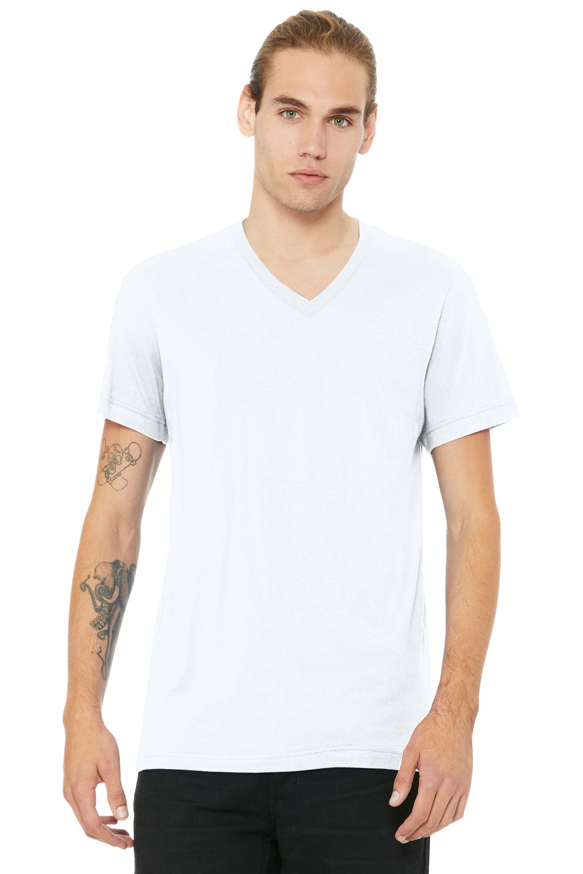 BELLA+CANVAS ®  Unisex Heather CVC V-Neck Tee BC3005CVC | Add Your Logo