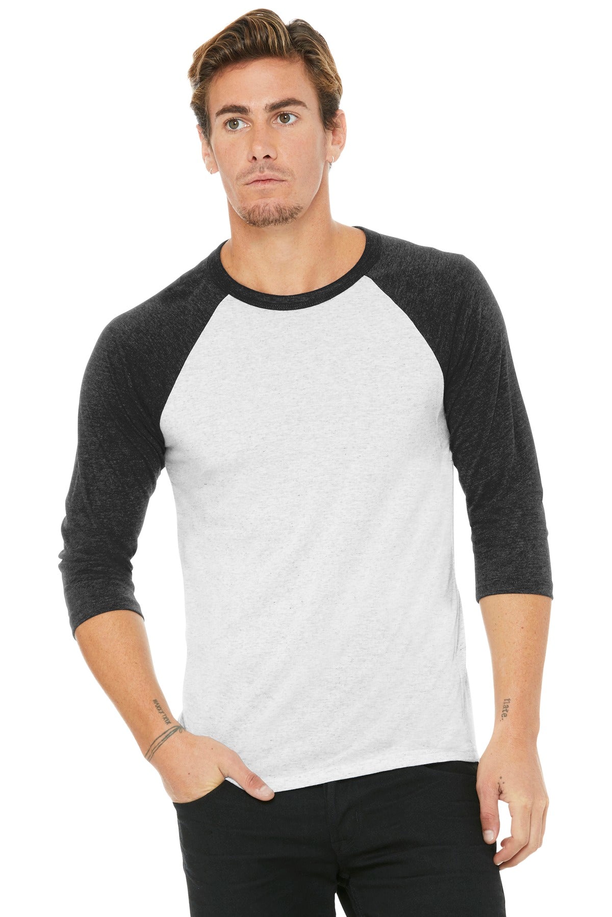 BELLA+CANVAS  ®  Unisex 3/4-Sleeve Baseball Tee. BC3200 | Add Your Logo