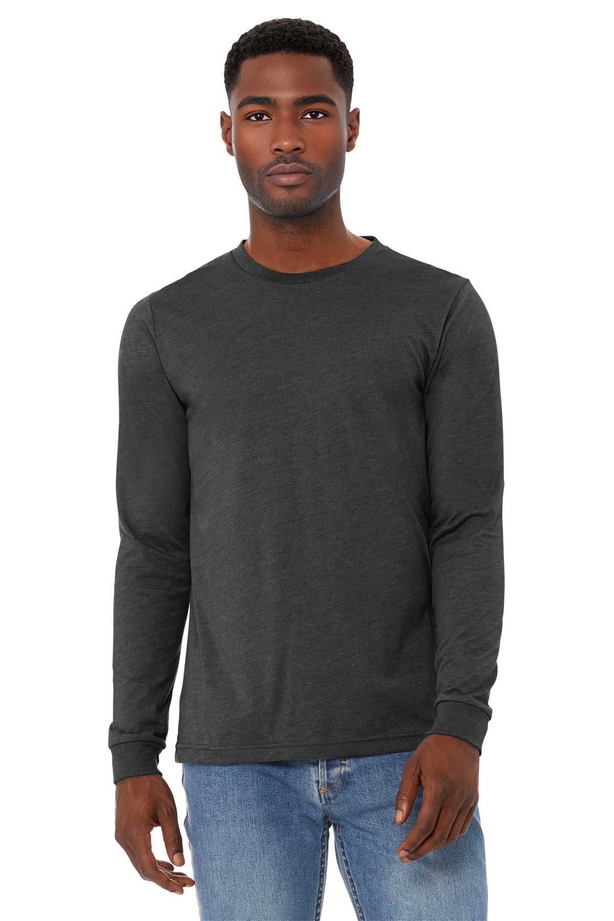 BELLA+CANVAS ®  Unisex Heather CVC Long Sleeve Tee BC3501CVC | Add Your Logo