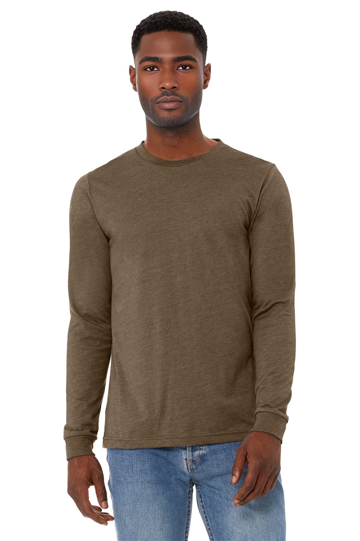 BELLA+CANVAS ®  Unisex Heather CVC Long Sleeve Tee BC3501CVC | Add Your Logo
