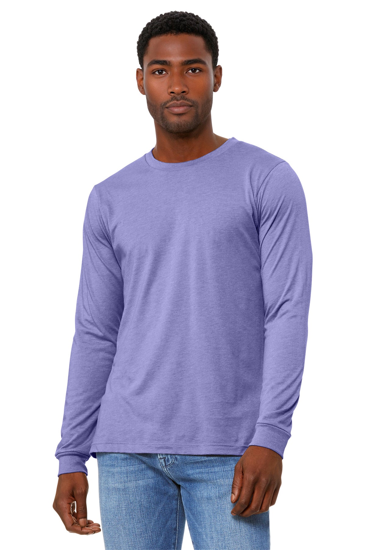 BELLA+CANVAS ®  Unisex Heather CVC Long Sleeve Tee BC3501CVC | Add Your Logo