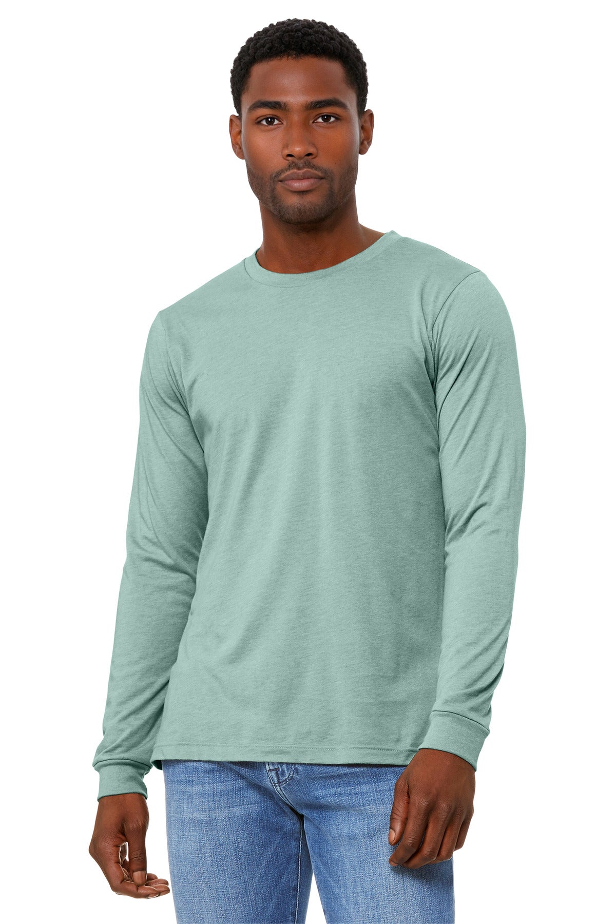 BELLA+CANVAS ®  Unisex Heather CVC Long Sleeve Tee BC3501CVC | Add Your Logo