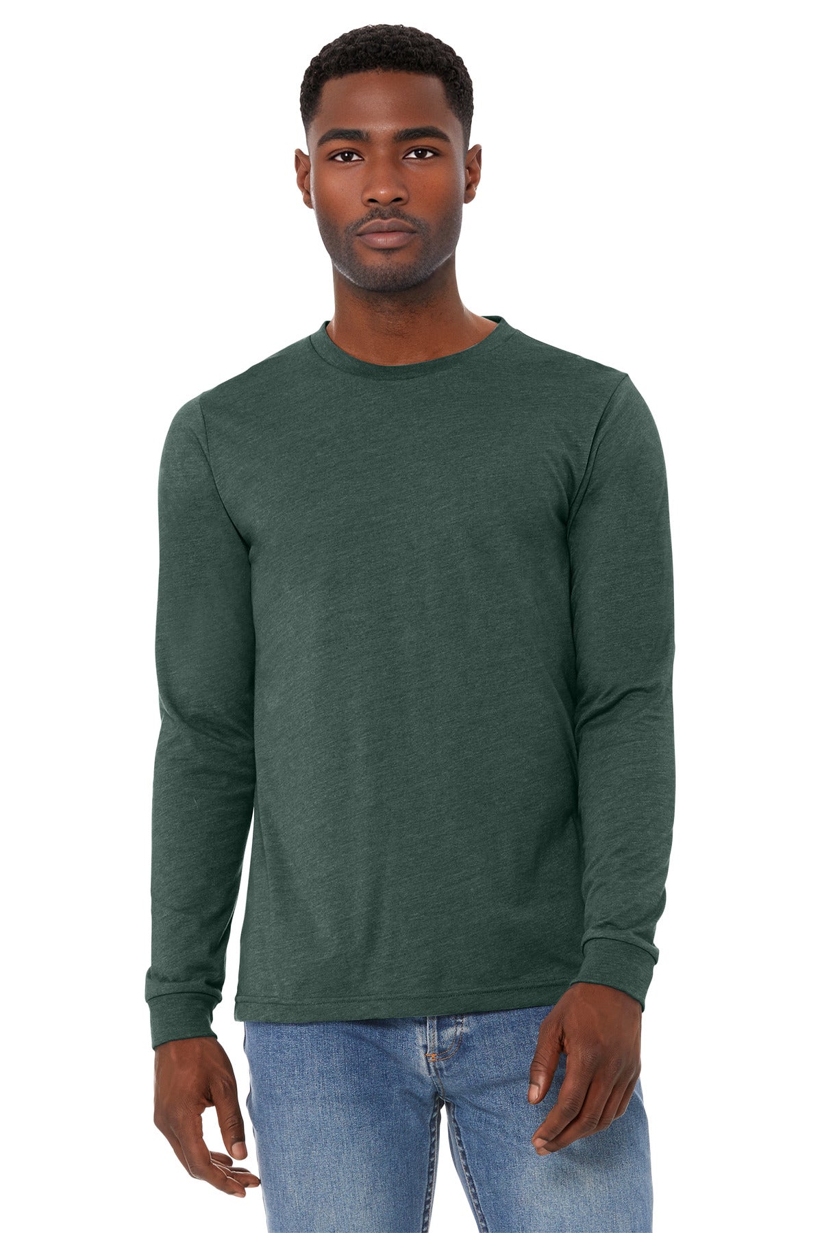BELLA+CANVAS ®  Unisex Heather CVC Long Sleeve Tee BC3501CVC | Add Your Logo