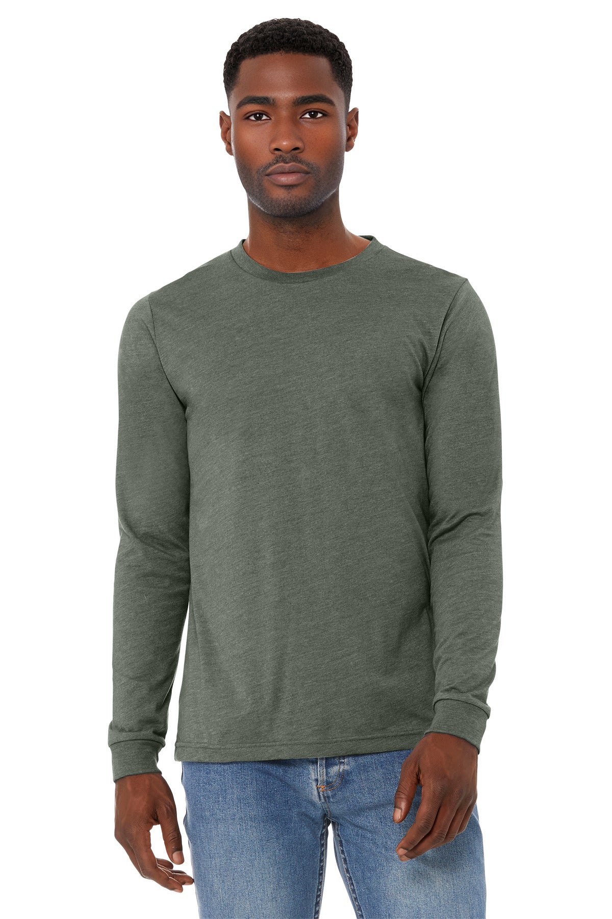 BELLA+CANVAS ®  Unisex Heather CVC Long Sleeve Tee BC3501CVC | Add Your Logo
