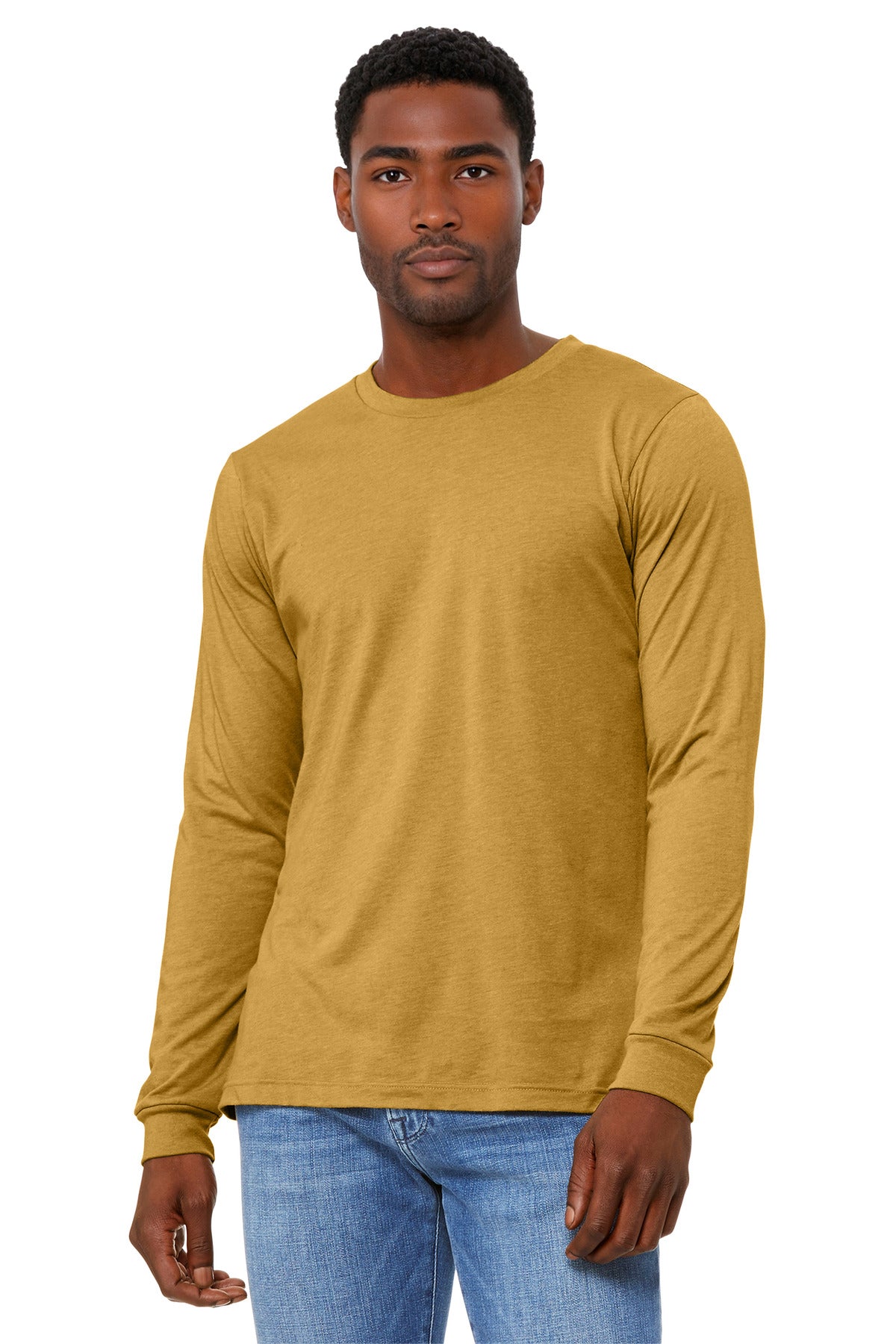 BELLA+CANVAS ®  Unisex Heather CVC Long Sleeve Tee BC3501CVC | Add Your Logo