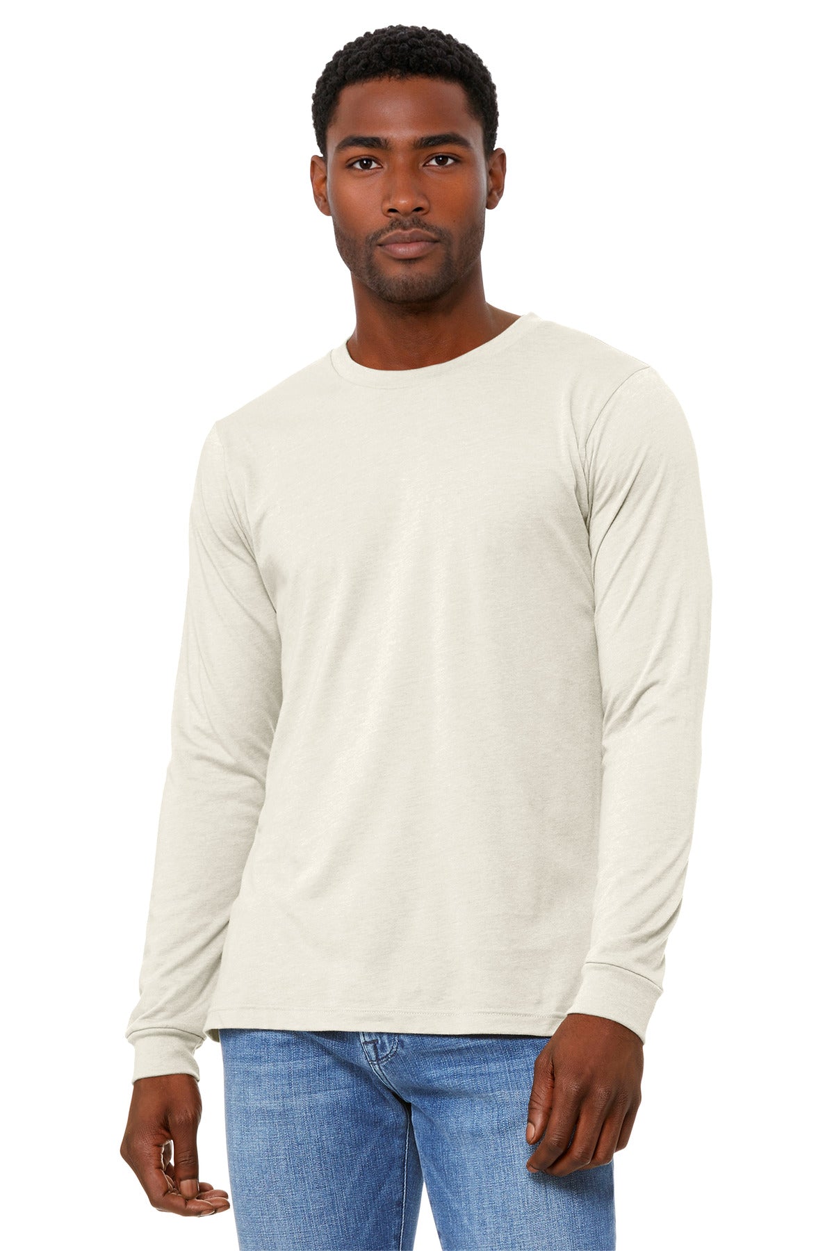 BELLA+CANVAS ®  Unisex Heather CVC Long Sleeve Tee BC3501CVC | Add Your Logo