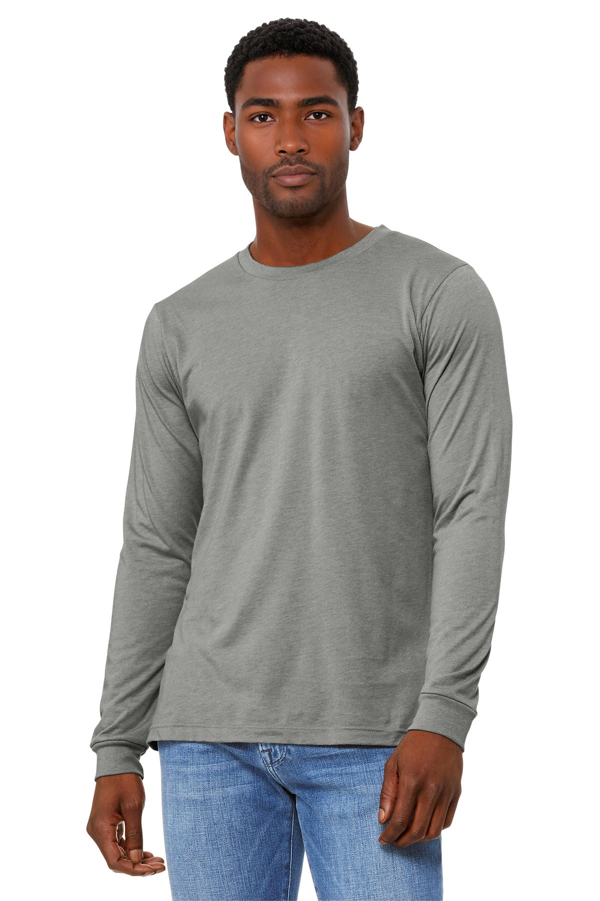 BELLA+CANVAS ®  Unisex Heather CVC Long Sleeve Tee BC3501CVC | Add Your Logo