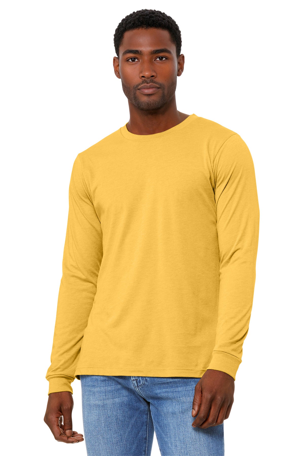 BELLA+CANVAS ®  Unisex Heather CVC Long Sleeve Tee BC3501CVC | Add Your Logo