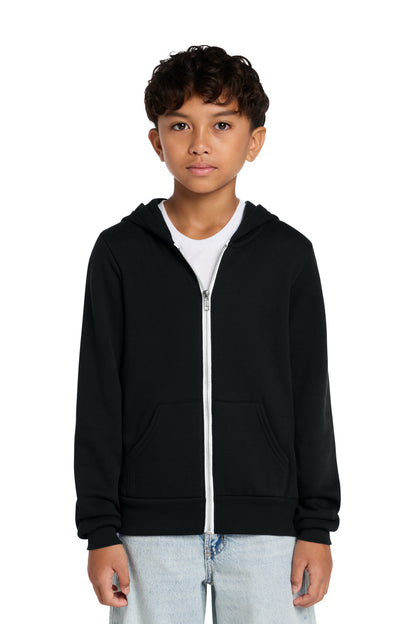 BELLA+CANVAS ®  Youth Sponge Fleece Full-Zip Hooded Sweatshirt BC3739Y | Add Your Logo