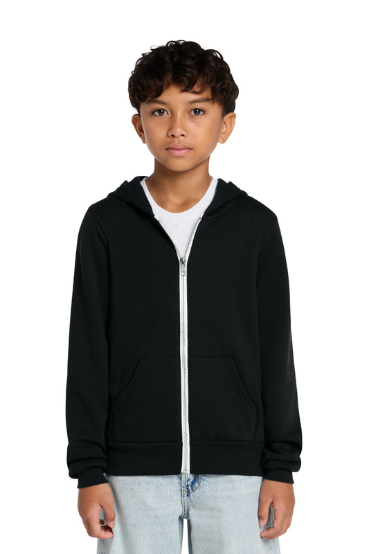 BELLA+CANVAS ®  Youth Sponge Fleece Full-Zip Hooded Sweatshirt BC3739Y | Add Your Logo