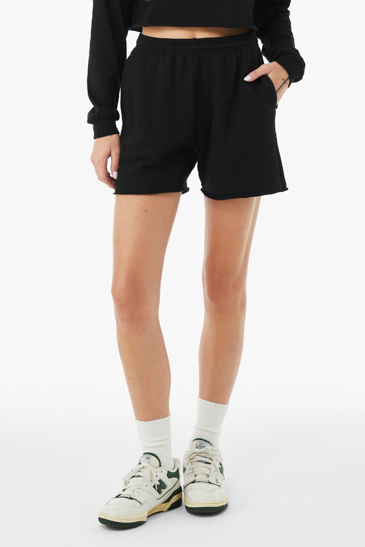 BELLA+CANVAS ®  Women's Cutoff Sweatshort BC3787 | Add Your Logo
