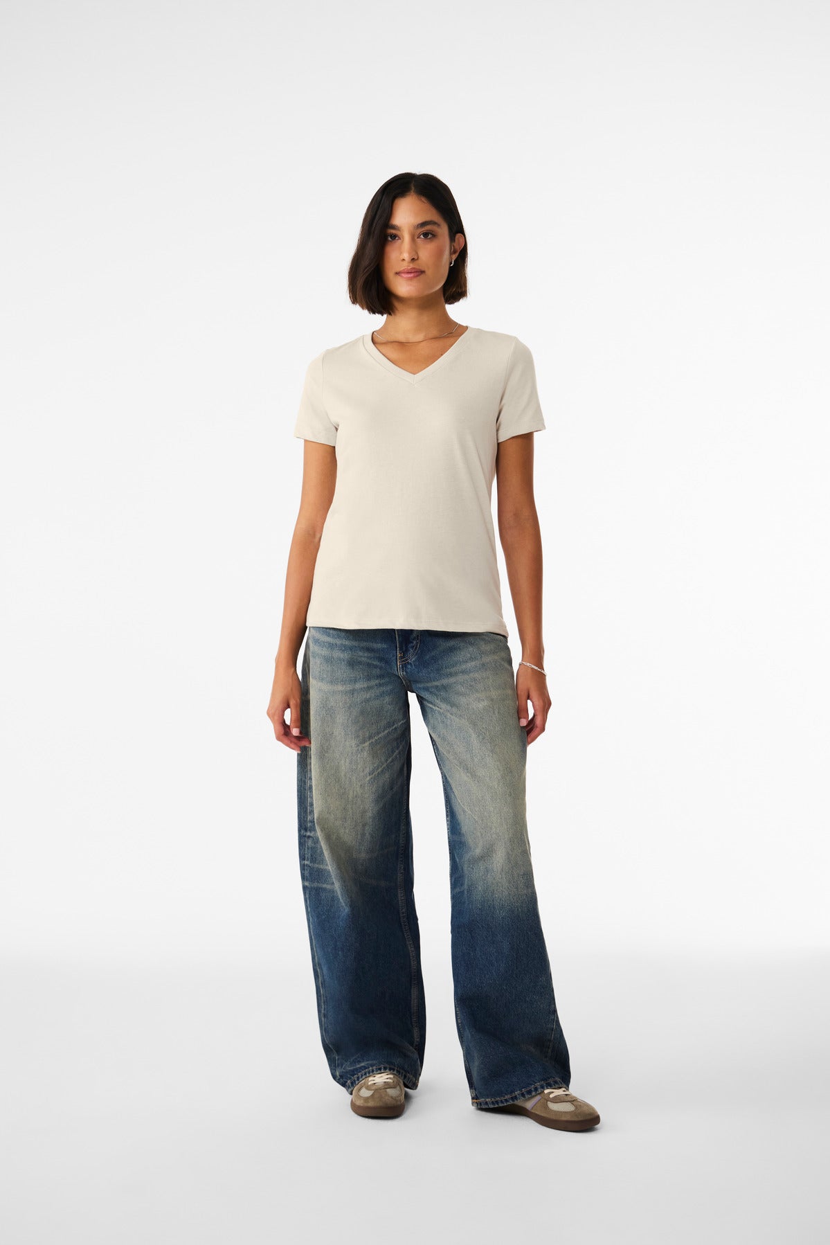 BELLA+CANVAS ®  Women's Relaxed Heather CVC V-Neck Tee BC6405CVC | Add Your Logo
