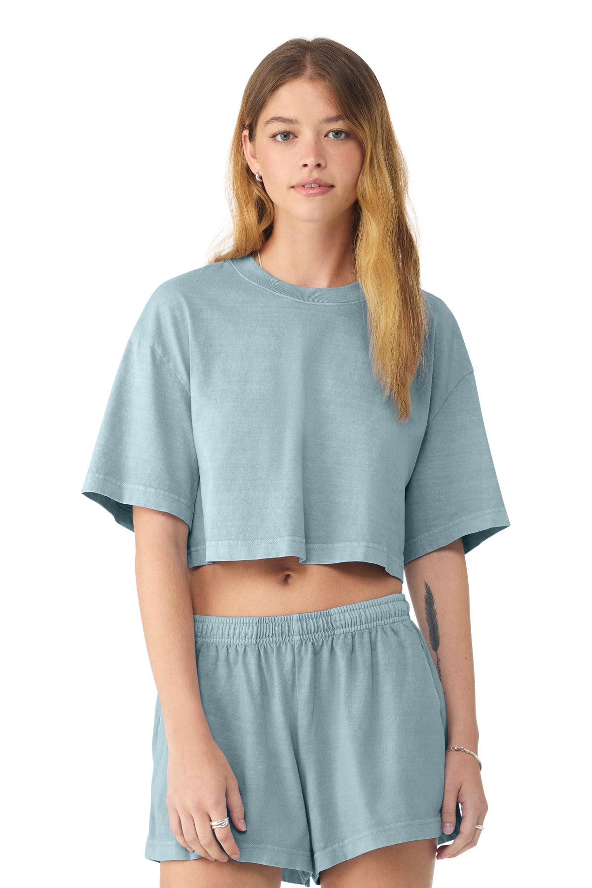 BELLA+CANVAS ®  Women's Heavyweight Garment-Dyed Cropped Tee BC6882GD | Add Your Logo